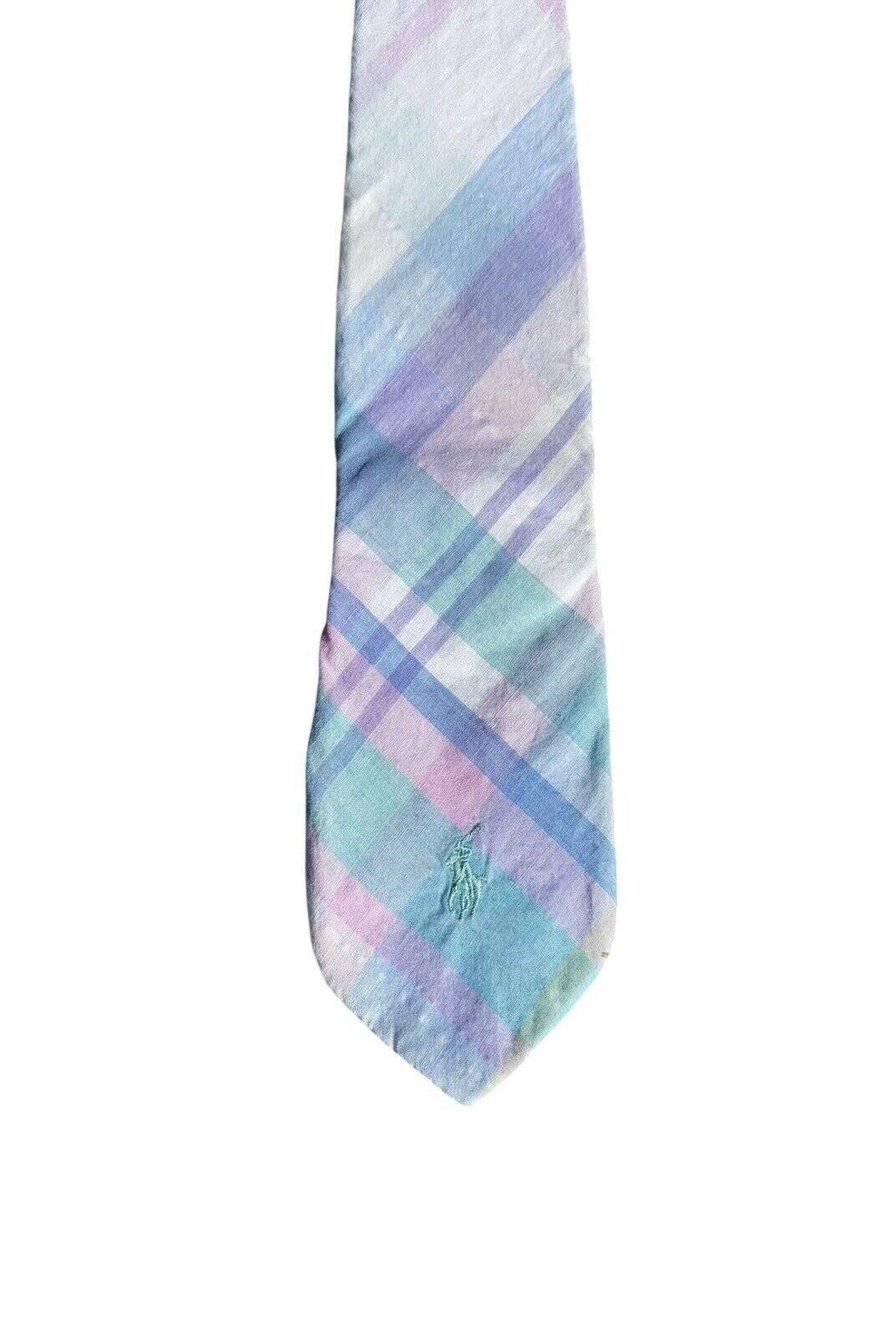 Polo Ralph Lauren Vintage Polo Ralph Lauren Striped Plaid Hand Made Tie Size ONE SIZE - 3 Thumbnail