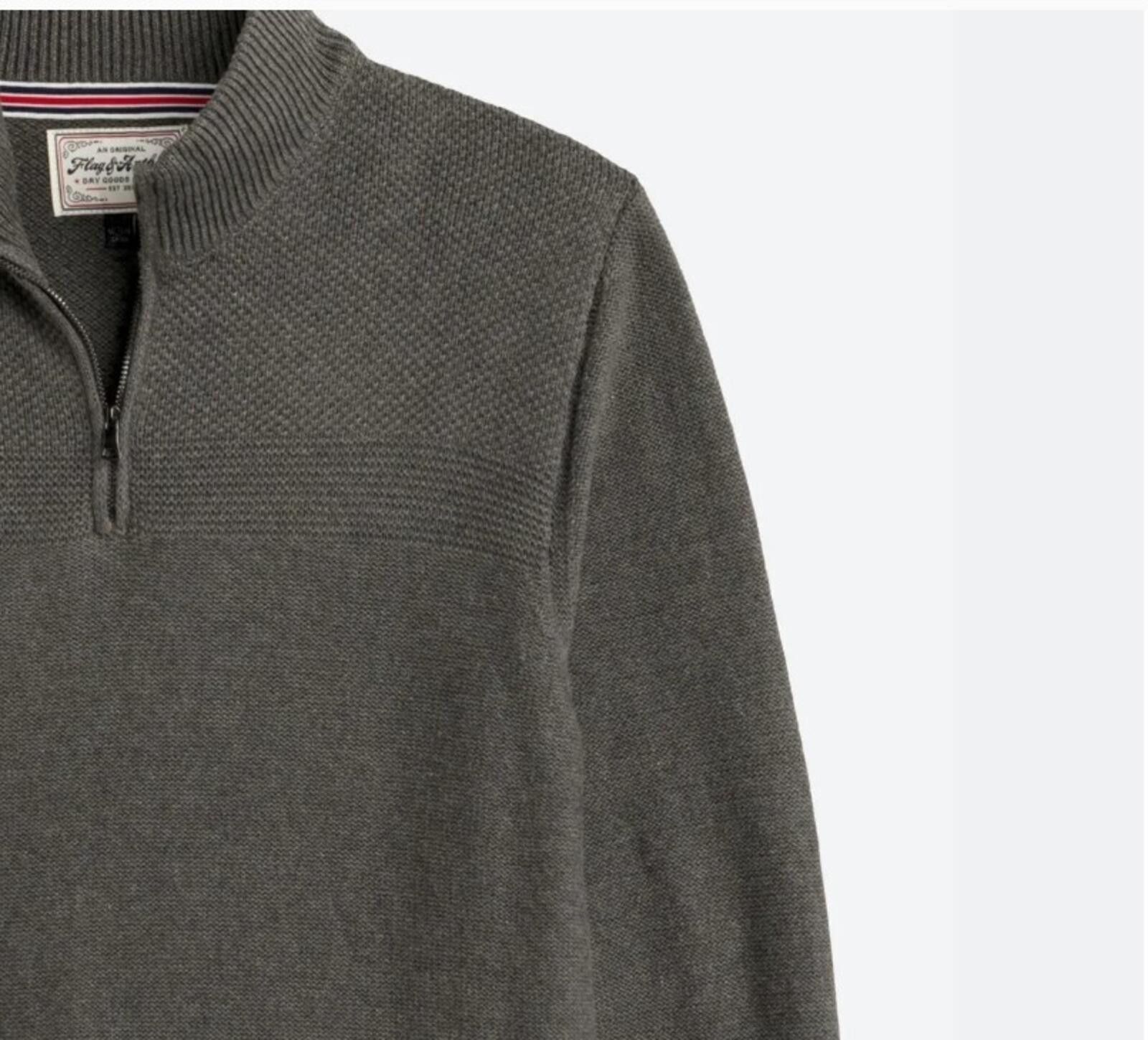 Flag & Anthem Flag & Anthem Sweater Men's 3XL Grey Quarter Zip Pullover Ca Size US XXL / EU 58 / 5 - 3 Thumbnail