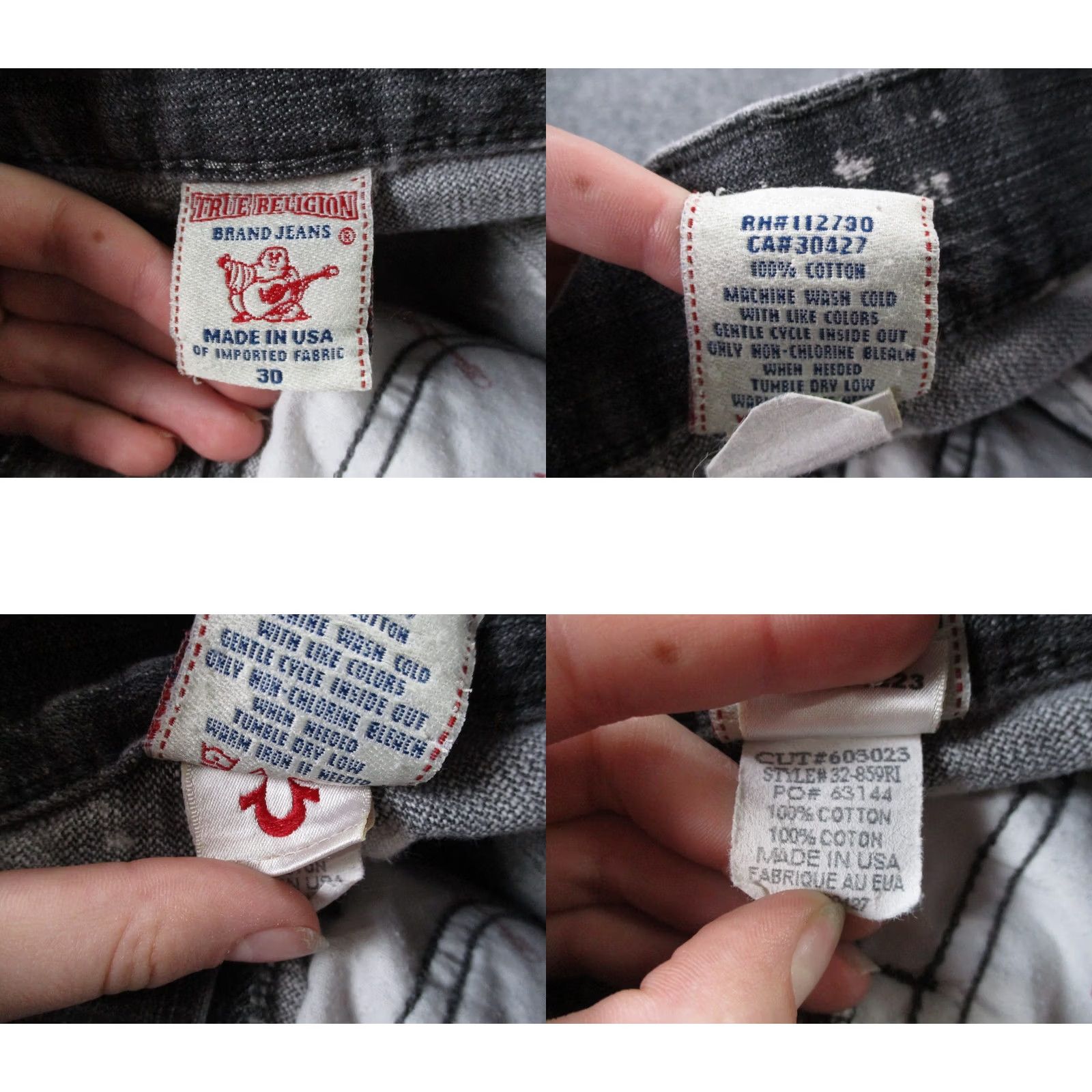 True Religion True Religion Jeans Mens 30 Gray White Paint Splatter Denim Ricky USA Made Jeans Color Gray Regular Fit Mens 30 Size US 29 - 8 Thumbnail