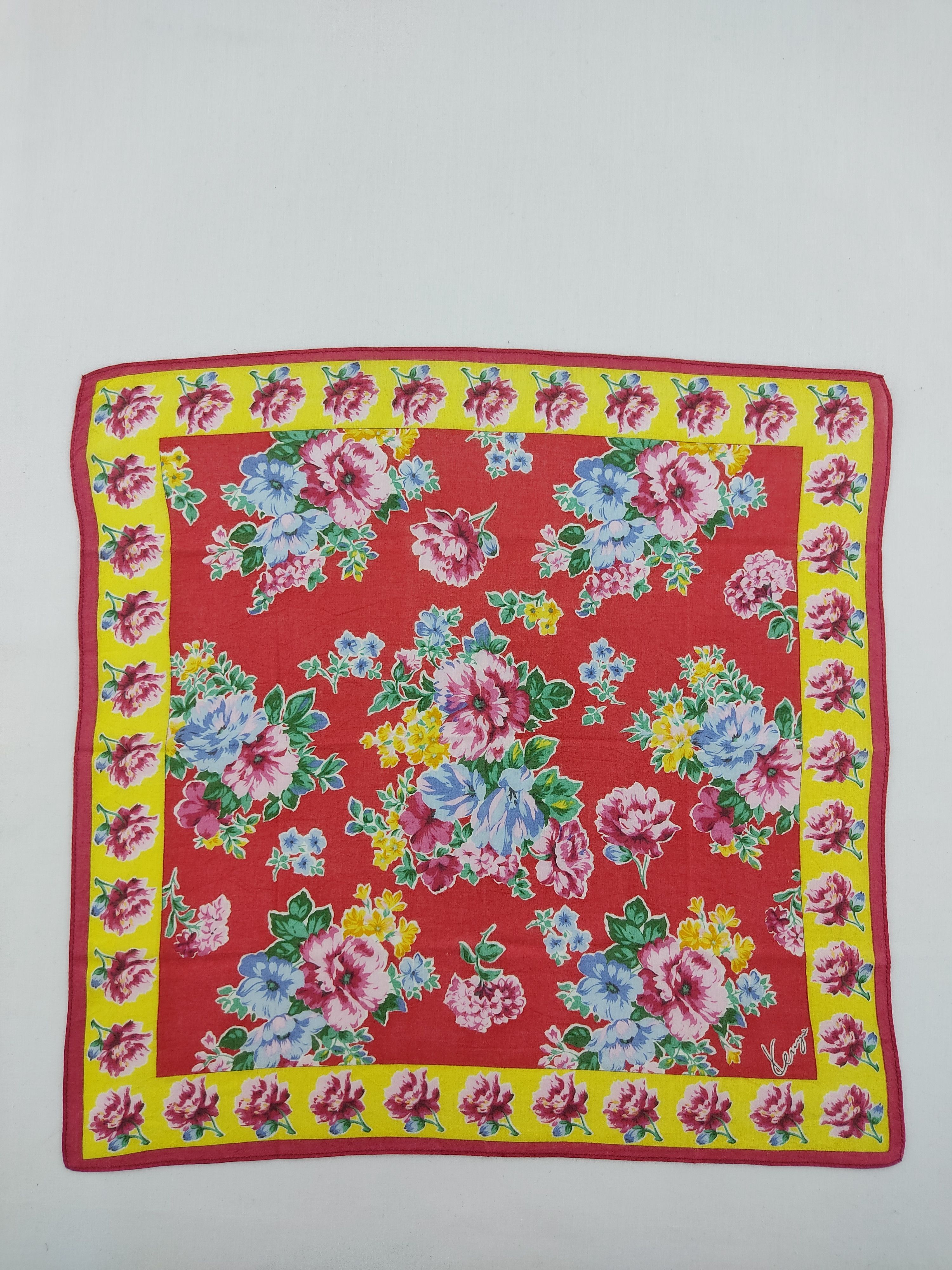 Kenzo Vintage Kenzo Floral Handkerchief / Neckwear / Bandana Size ONE SIZE - 1 Thumbnail