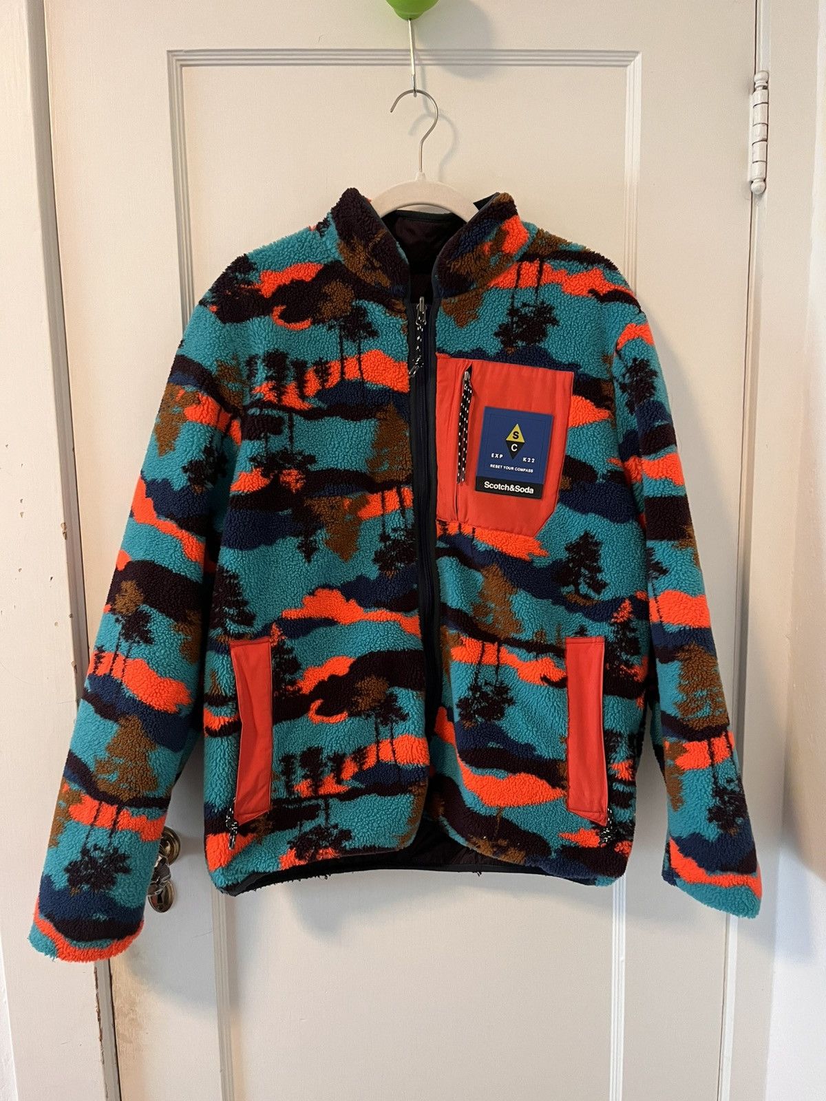 Scotch & Soda Scotch and Soda Mens Reversible Camouflage Fleece Jacket Size US M / EU 48-50 / 2 - 2 Thumbnail