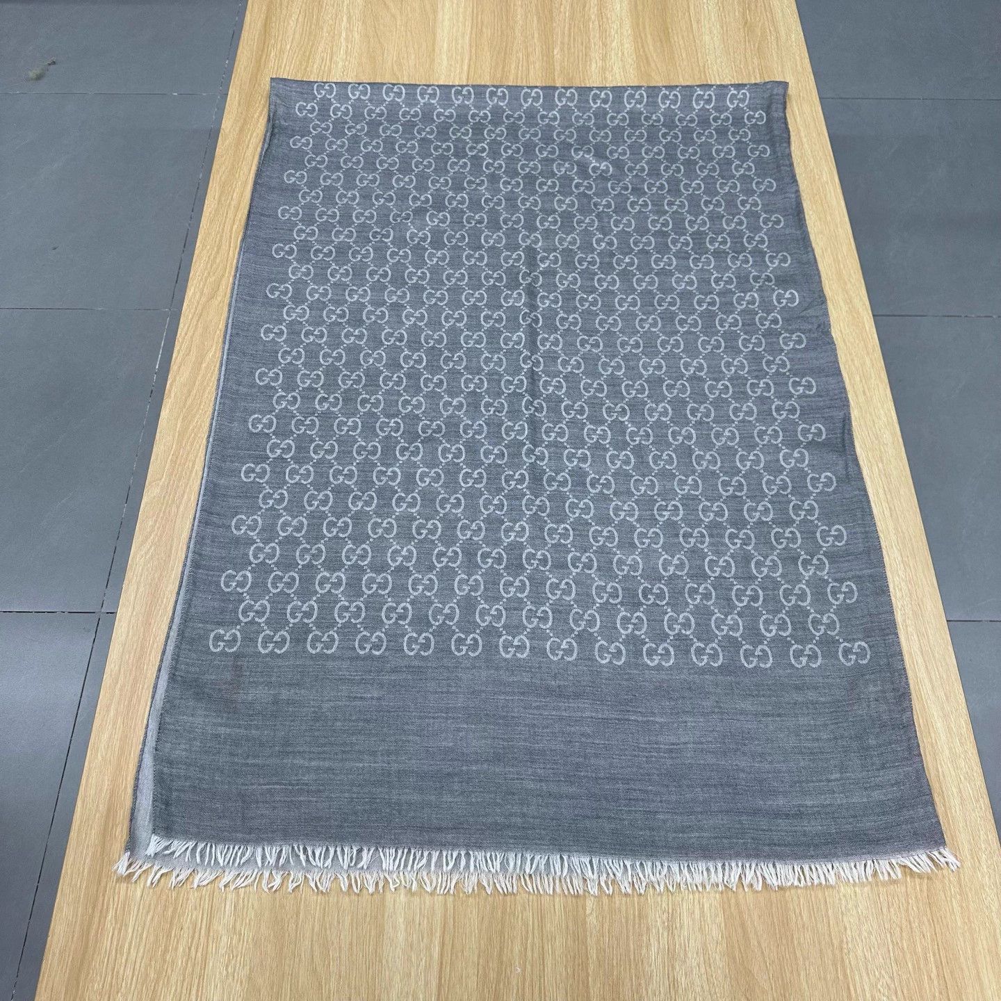 Gucci GUCCI GG Jacquard Wool Cashmere Scarf Size ONE SIZE - 2 Thumbnail