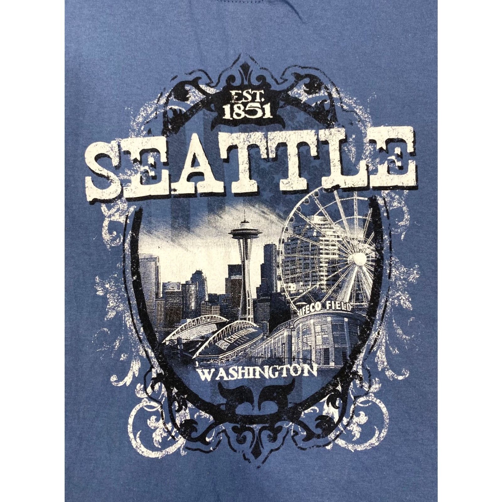 Gildan Gildan T Shirt Short Sleeve Seattle Washington City Graphic Blue Size L Mens Size US L / EU 52-54 / 3 - 2 Thumbnail