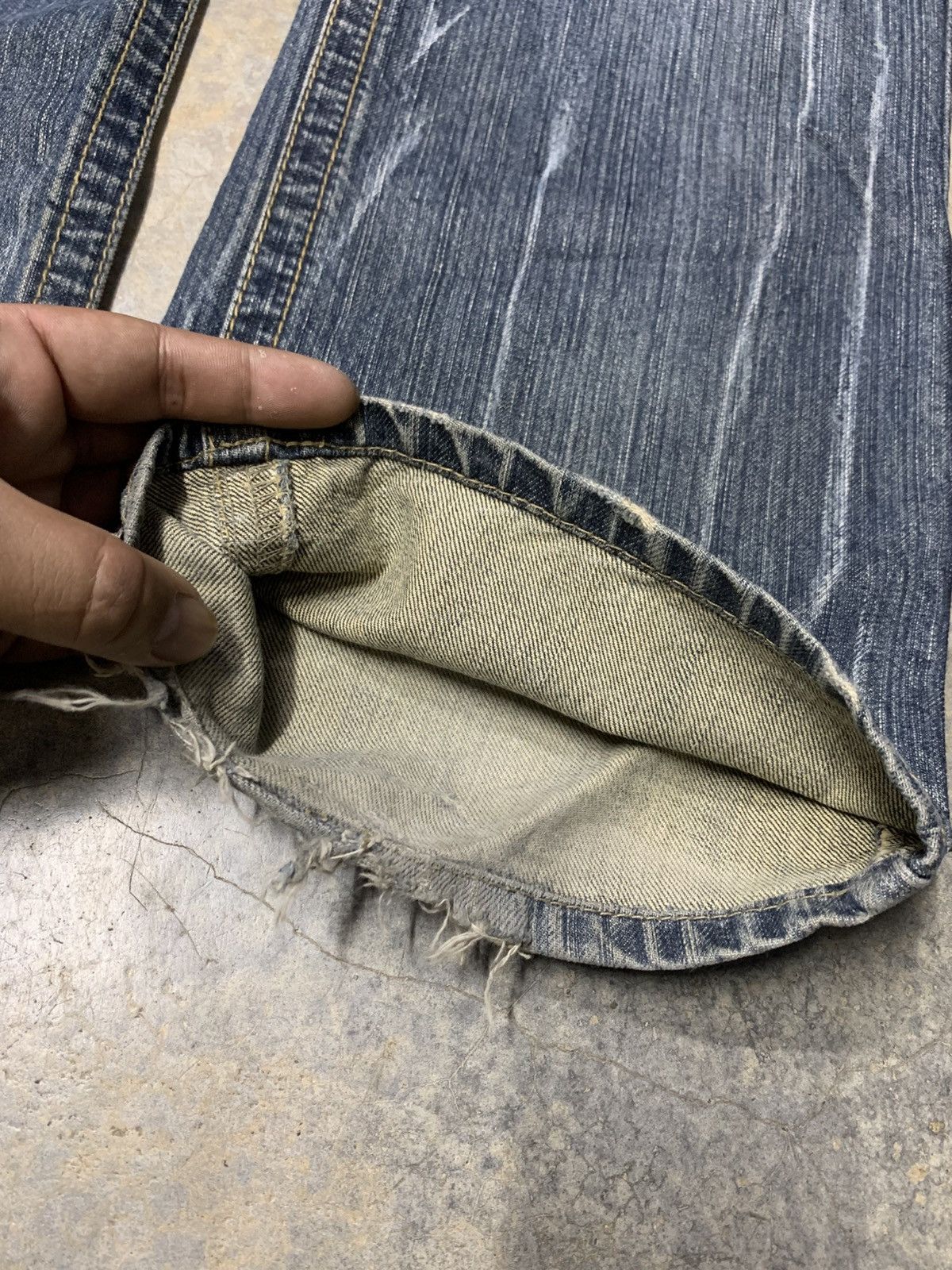 Japanese Brand × Vintage Vintage BACK RUSH Double Waist Clawmark Distressed Jean Size US 34 / EU 50 - 8 Thumbnail