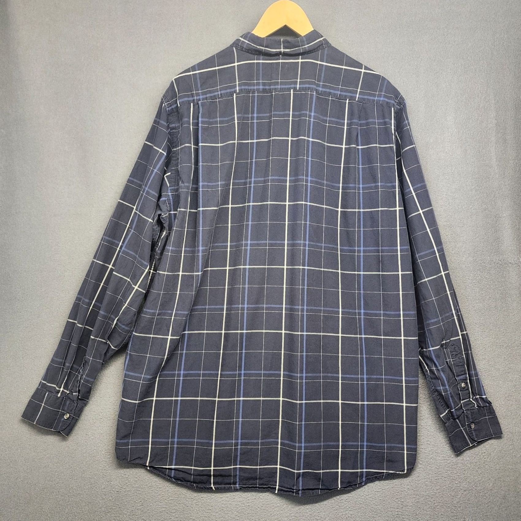 Lacoste Lacoste Mens XL Blue Plaid Button Down Shirt Long Sleeve Crocodile Logo Cotton Size US XL / EU 56 / 4 - 2 Thumbnail
