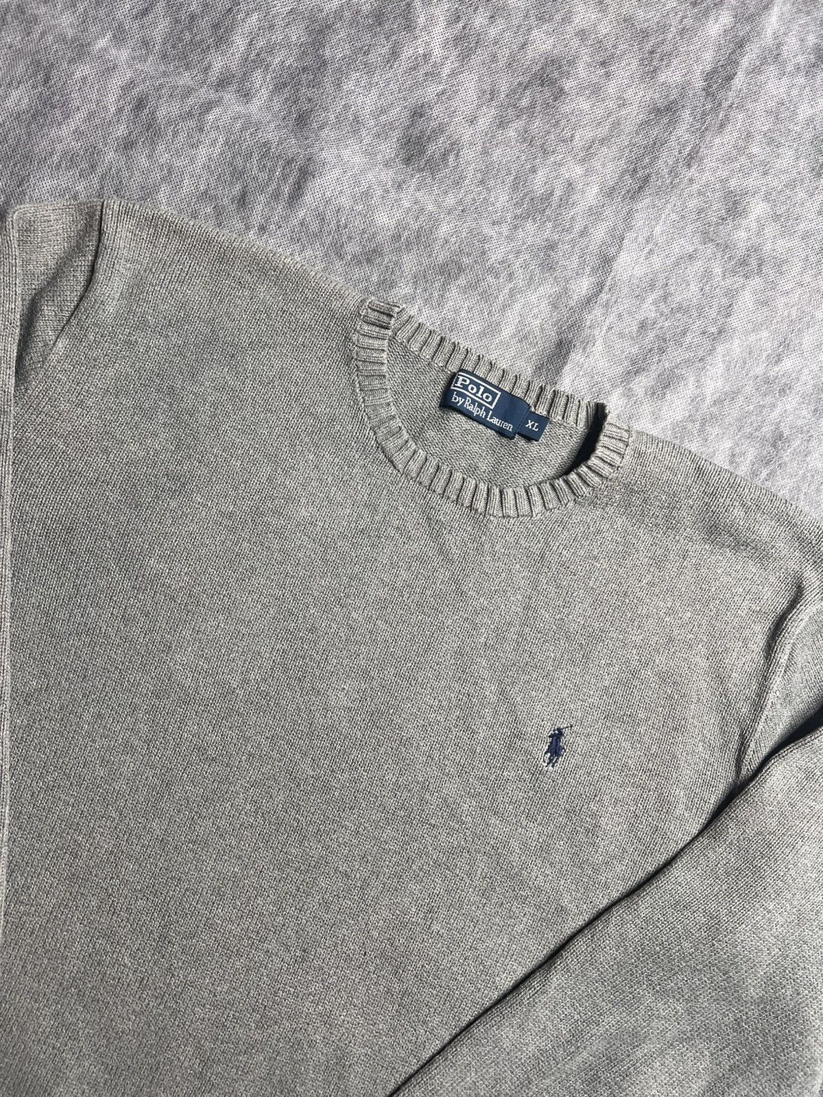 Polo Ralph Lauren Vintage Polo Ralph Lauren Sweater Gray Knit Cotton Pullover Size US XL / EU 56 / 4 - 2 Thumbnail