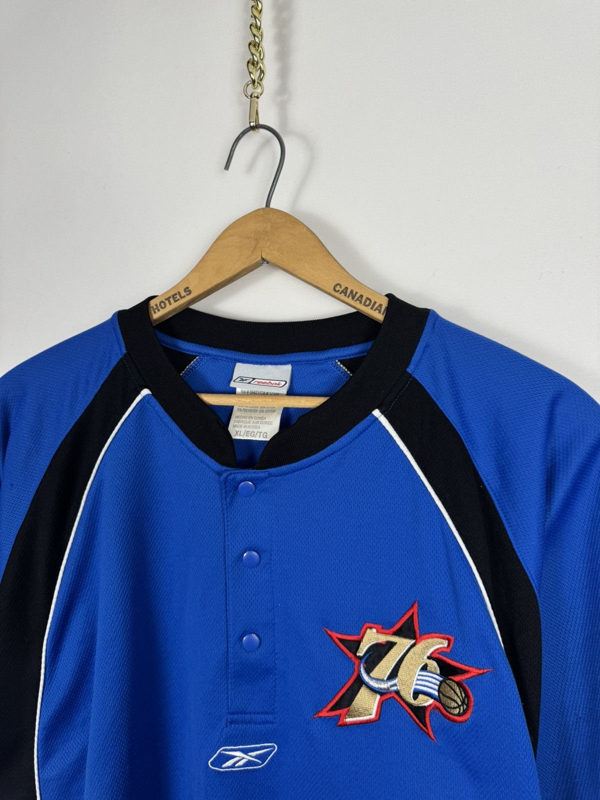 Reebok 2000s Reebok Philadelphia 76ers Warm Up Jersey Size US XL / EU 56 / 4 - 4 Thumbnail