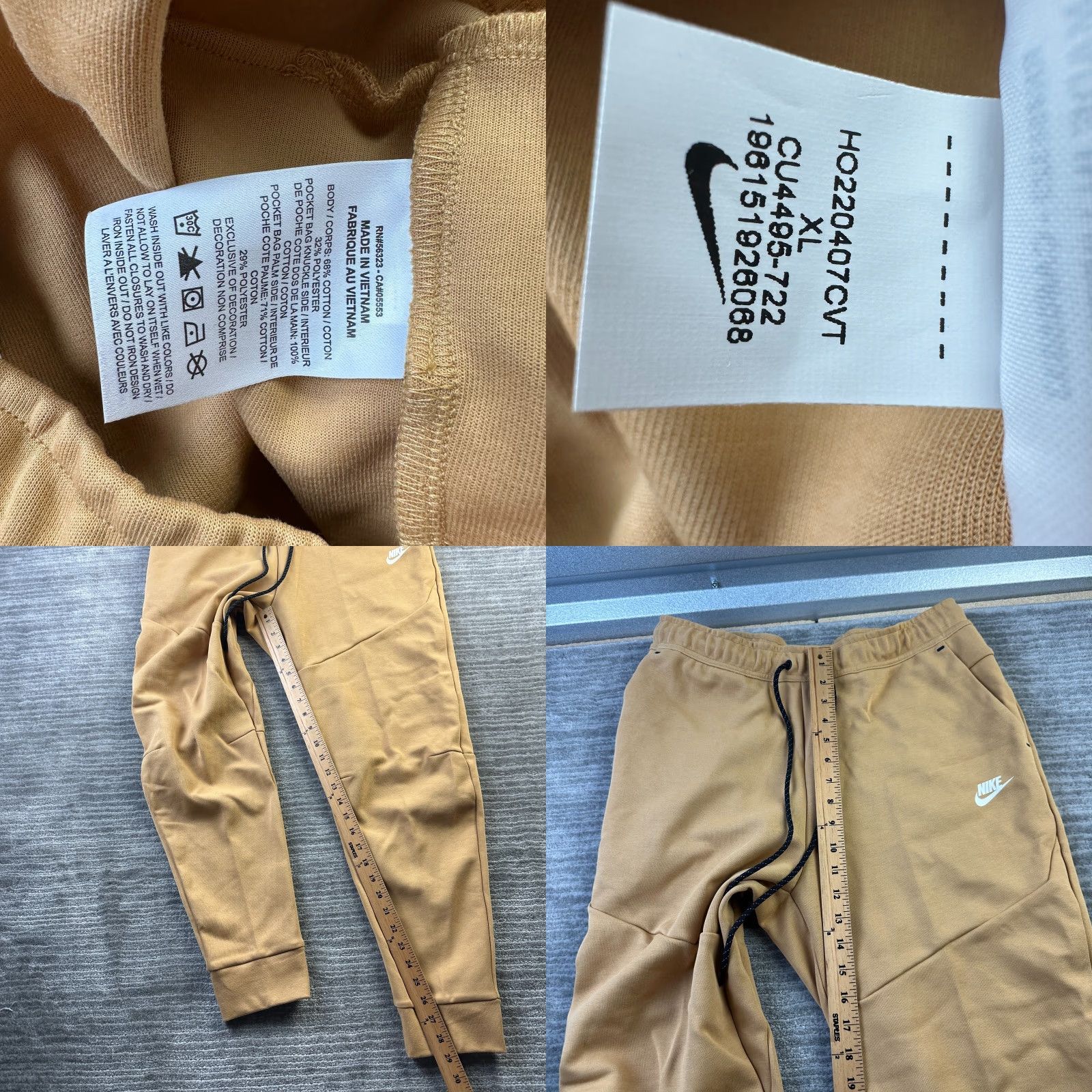Nike Nike Tech Fleece Pants Mens XL Beige Tan Khaki Jogger Sweatpants Size US 36 / EU 52 - 8 Thumbnail