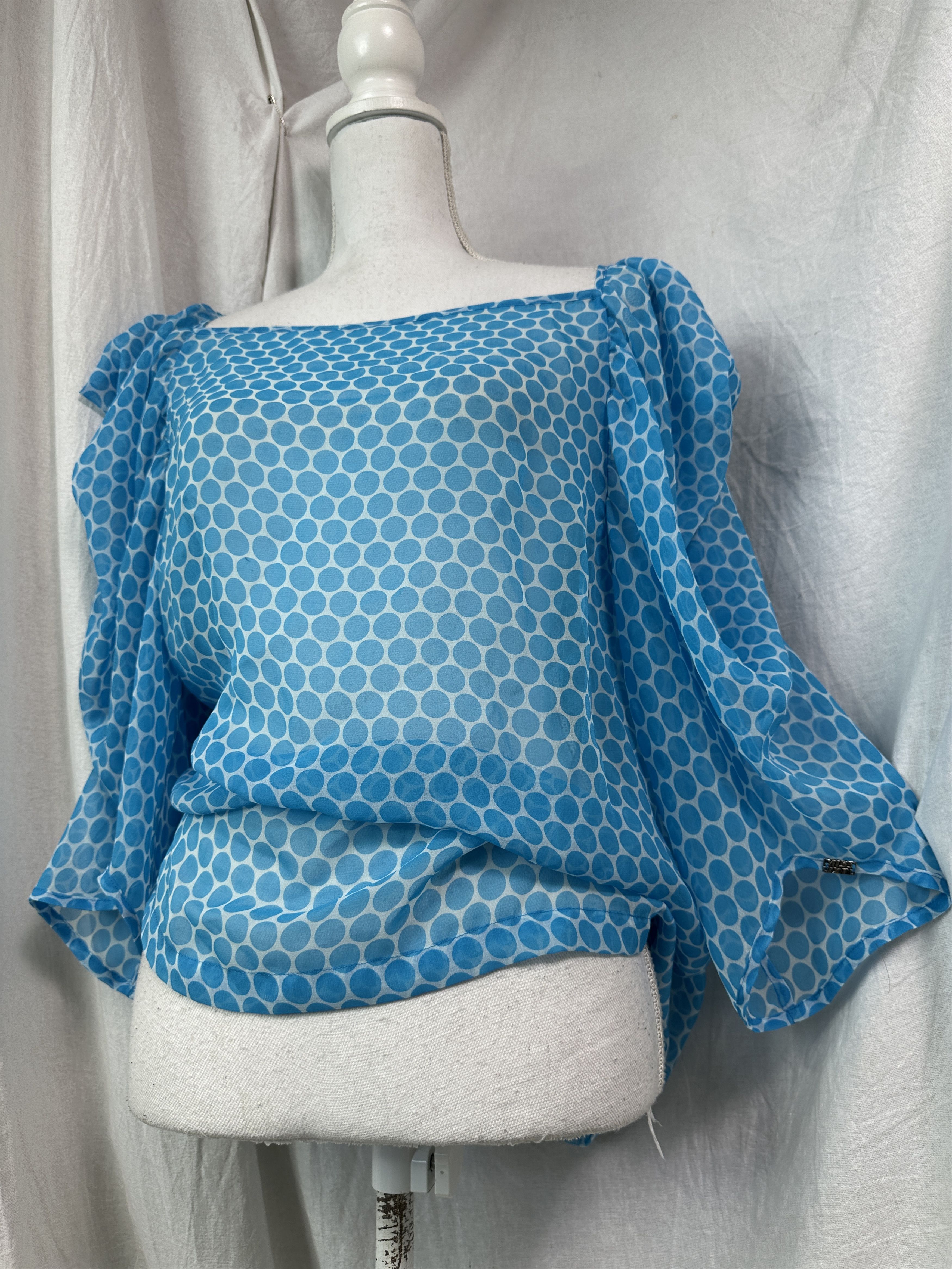 Miss Sixty Vintage Old Money Dot Print Miss Sixty Meshtop Y2K Size L / US 10 / IT 46 - 1 Thumbnail