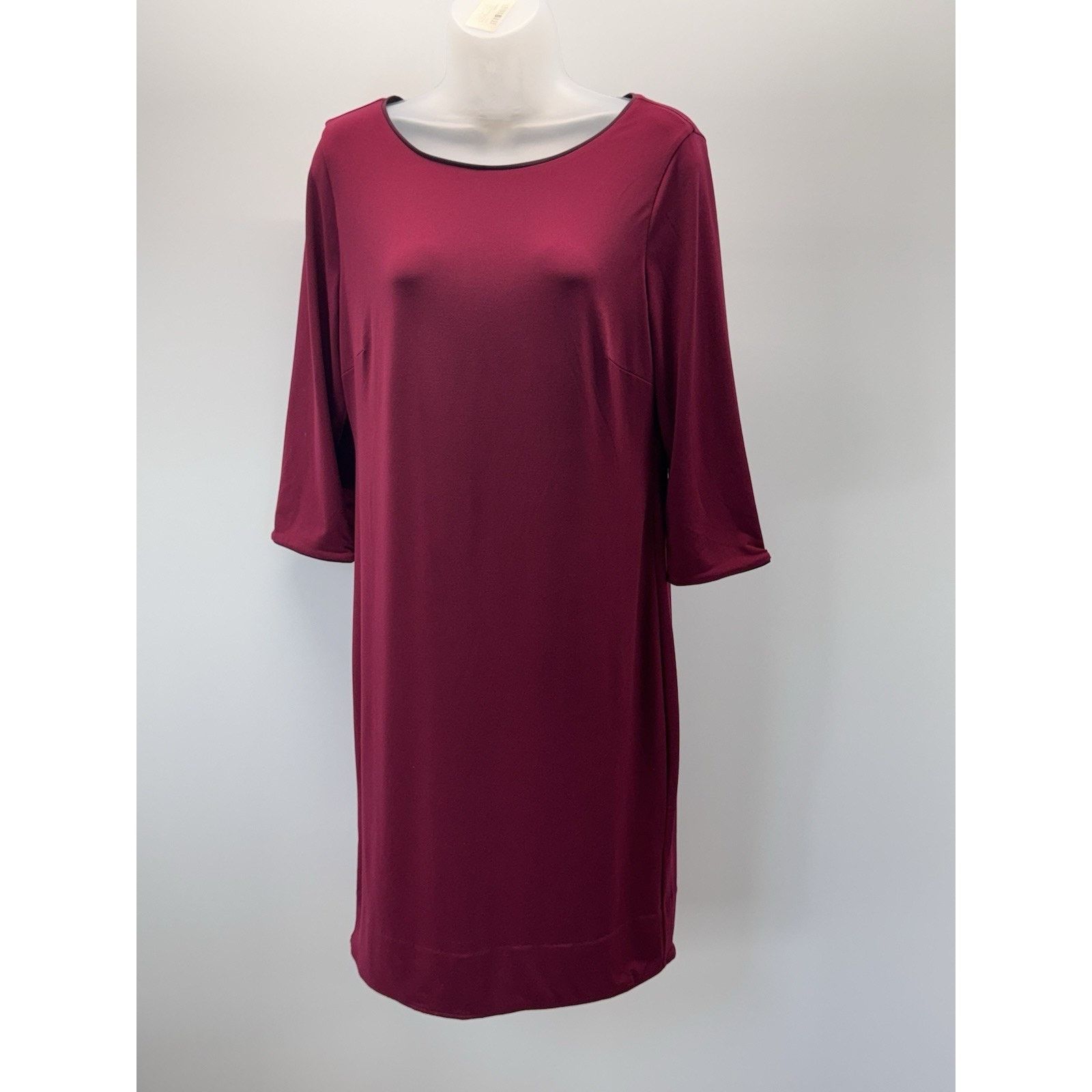 Chicos CHICOS Womens Polyester Elastane Shift Dress Maroon Size 0/S Size S / US 4 / IT 40 - 1 Thumbnail