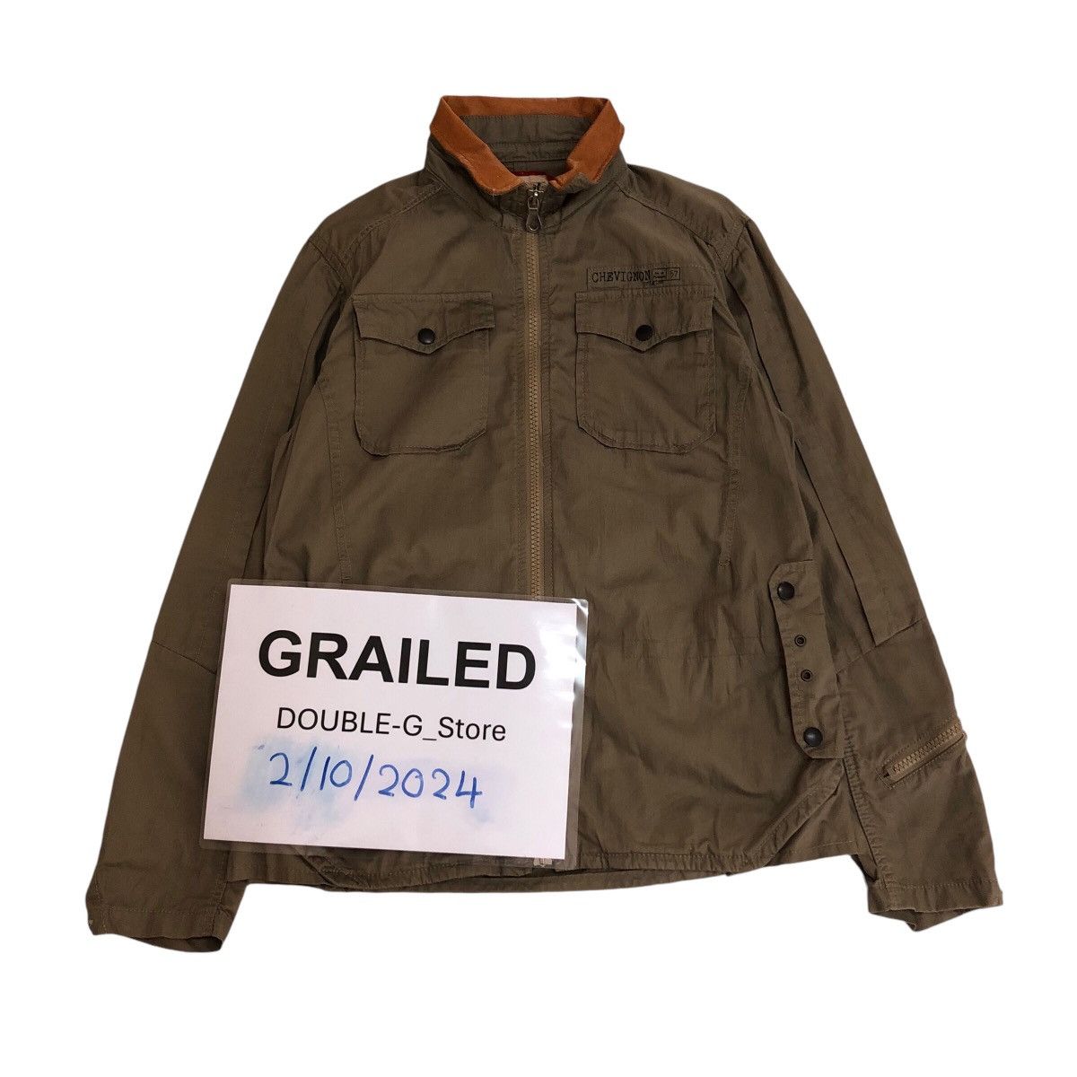 Chevignon 📌Vintage Biker Jacket Chevignon Leather Collar Rare Design Size US M / EU 48-50 / 2 - 1 Thumbnail
