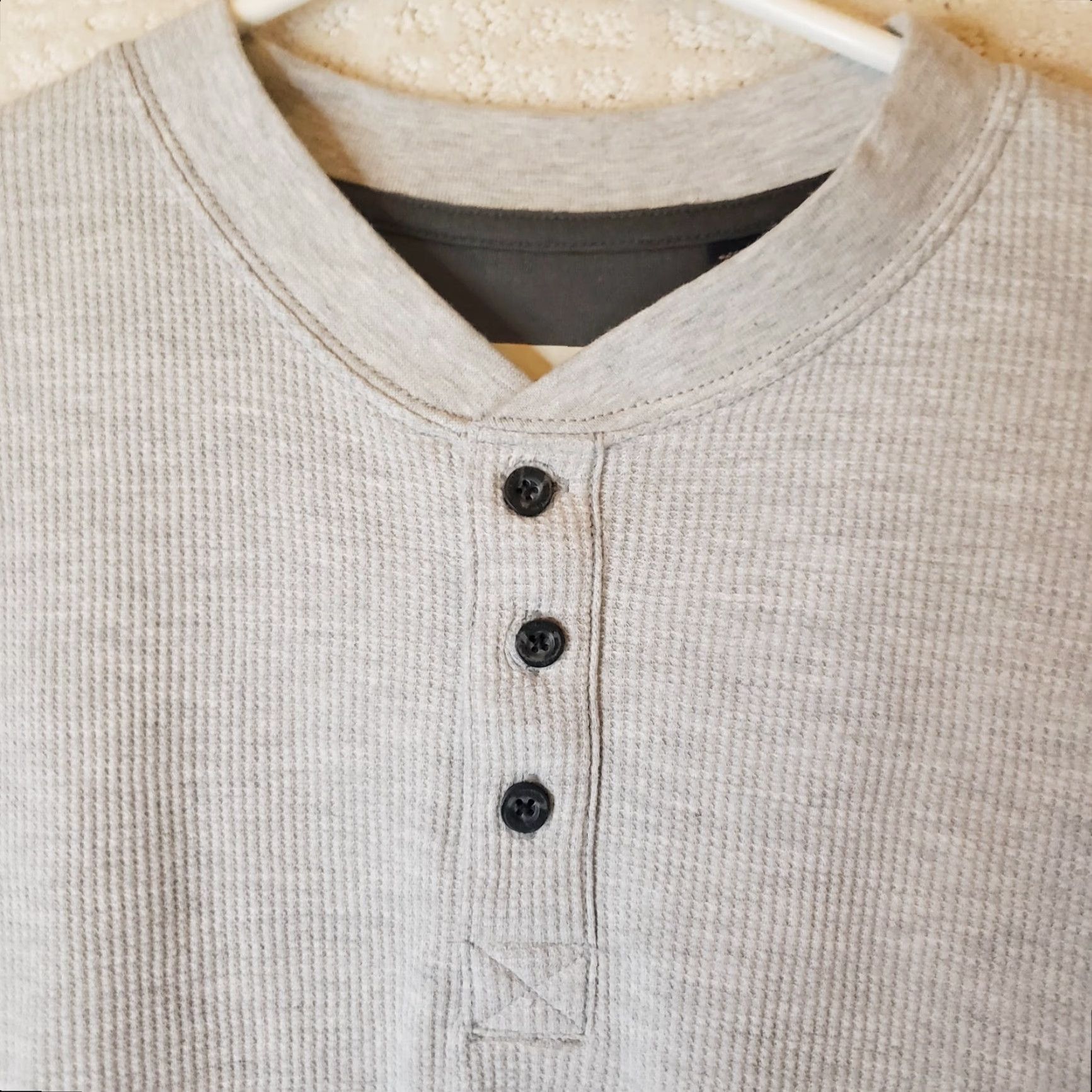 Wrangler VINTAGE Wrangler Shirt Mens S Gray Henley Thermal Waffle Knit Long Sleeve Outdoor Size US S / EU 44-46 / 1 - 4 Thumbnail