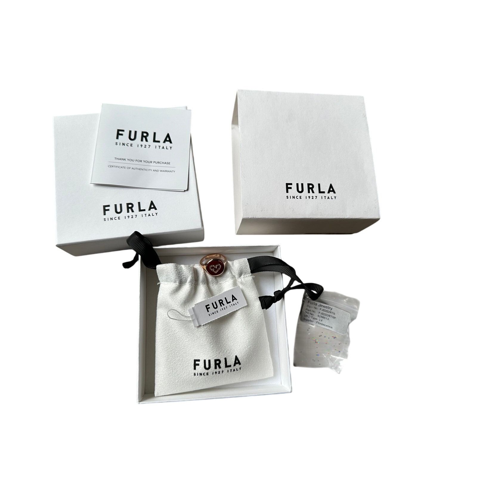 Furla Furla Heart Ring - Rose Gold Overlay with Crystal Heart Size ONE SIZE - 2 Thumbnail