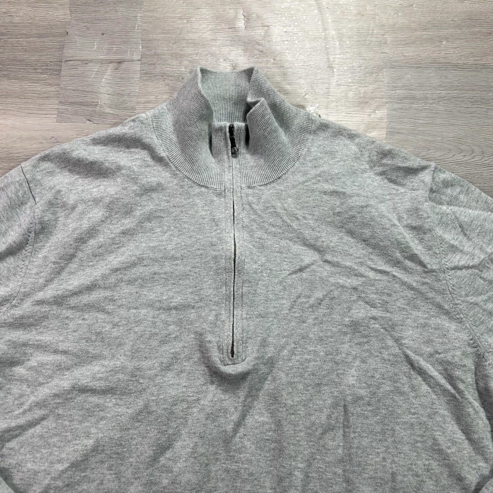 Brooks Brothers Brooks Brothers Sweater Mens XL Gray Supima Cotton 1/4 Zip Mock Neck Pullover Size US XL / EU 56 / 4 - 4 Thumbnail