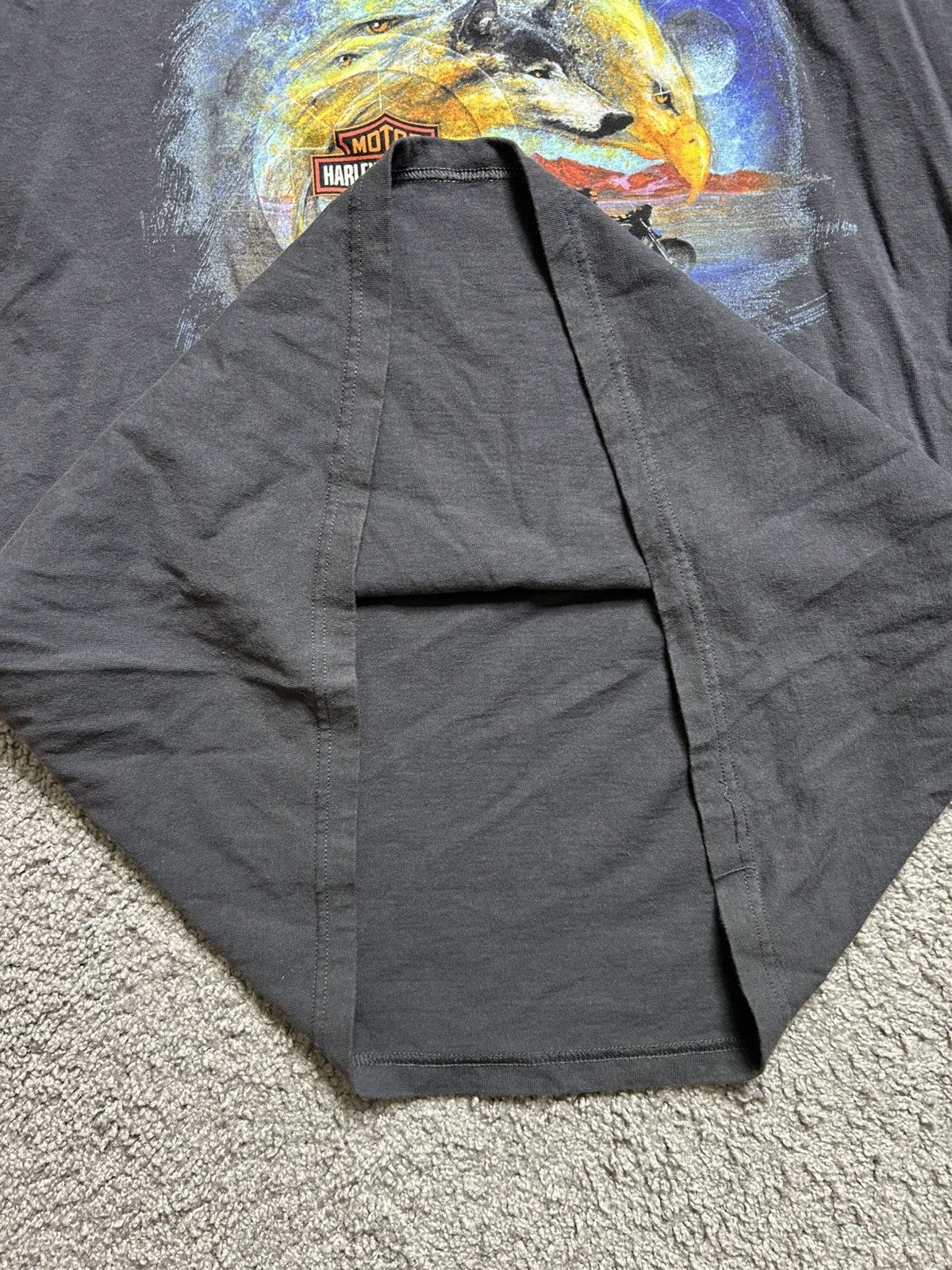 Vintage Vintage Y2K Eagle Wolves Flames Harley Tee Size US XL / EU 56 / 4 - 4 Thumbnail