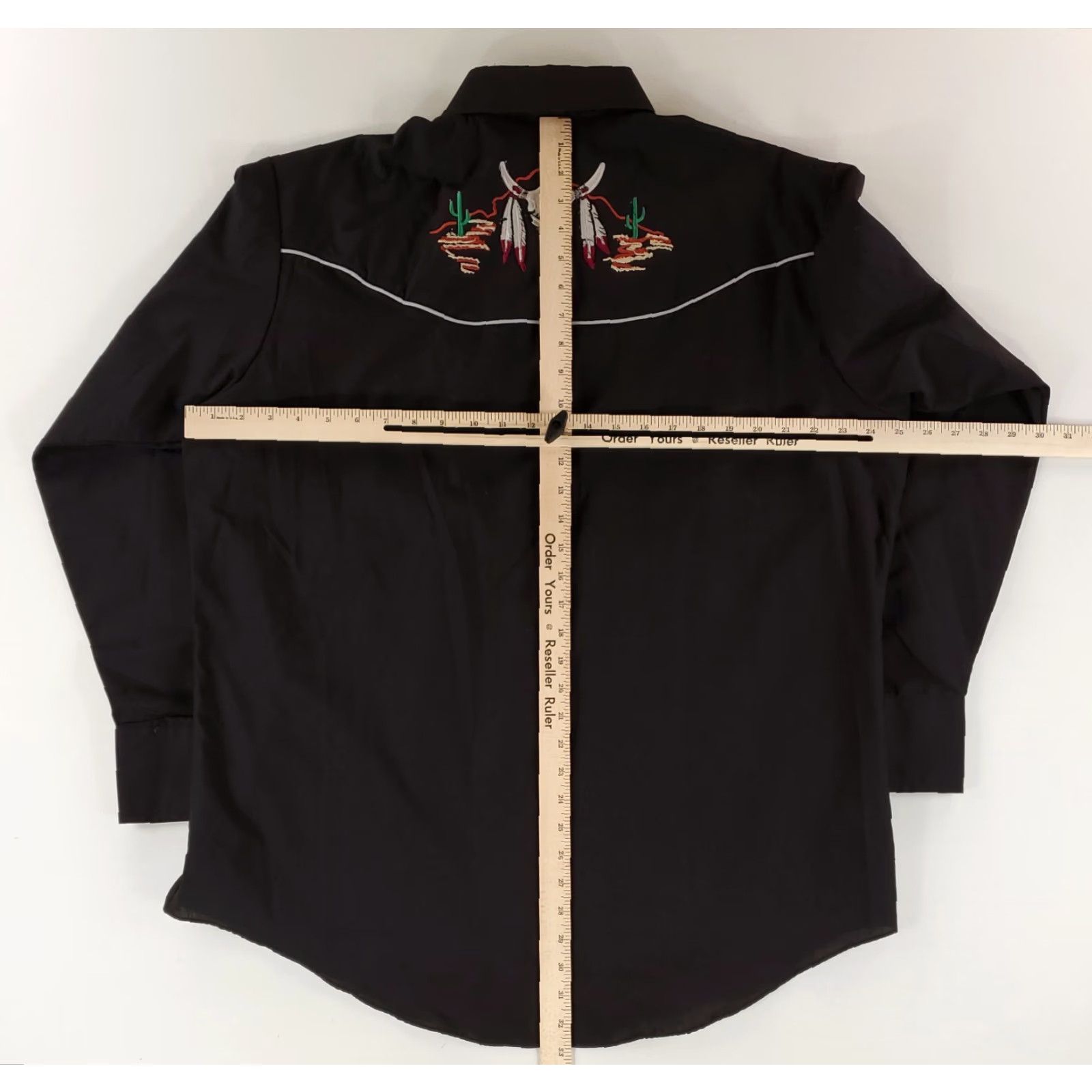 Vintage Ely Cattleman Shirt Gaucho Pearl Snap Long Sleeve Black Cow Skulls Mens XL Shirt Size US XL / EU 56 / 4 - 7 Thumbnail