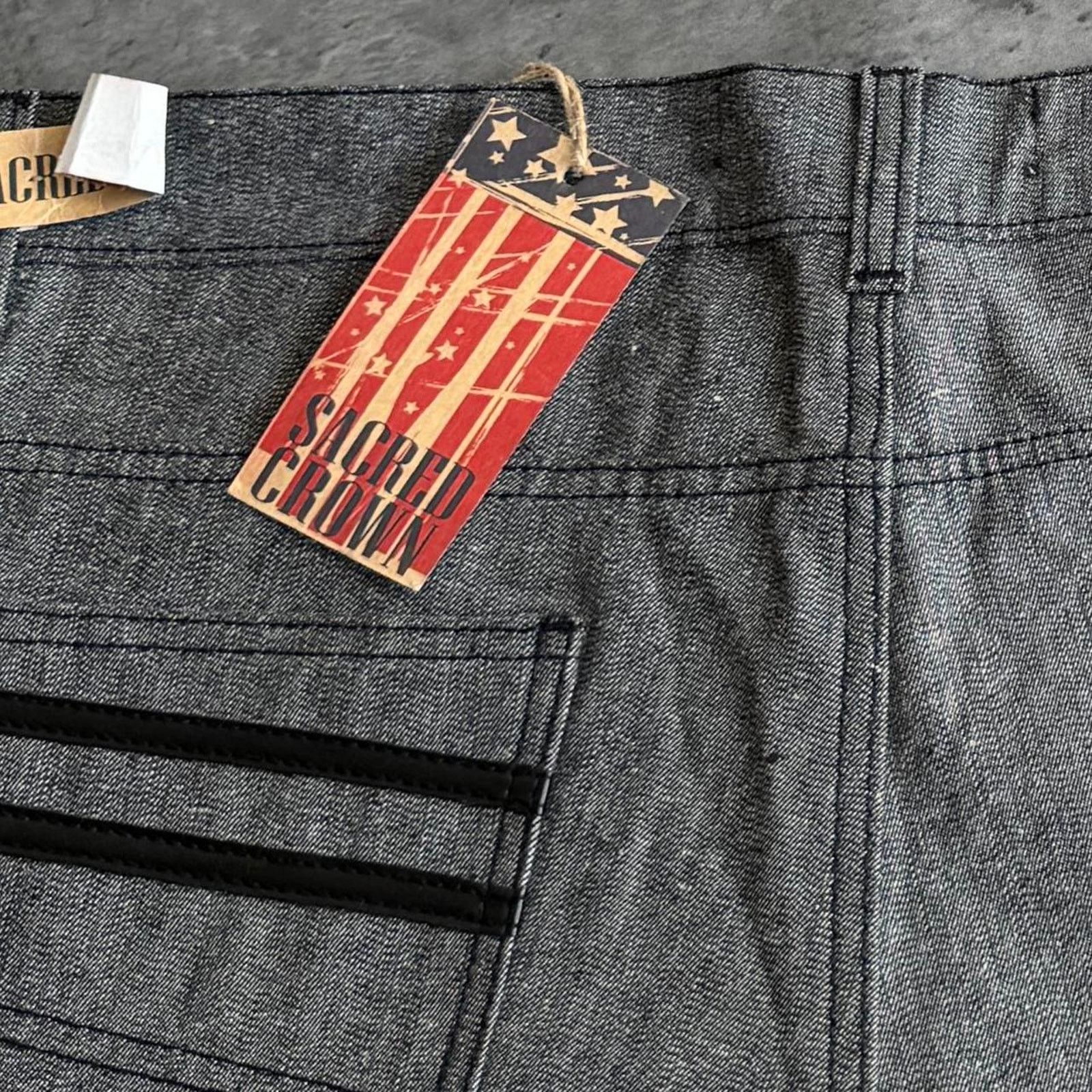 JNCO × Japanese Brand × Vintage Vintage Y2K Sacred Crown Embroidered Opium Denim Jeans Size US 38 / EU 54 - 3 Thumbnail