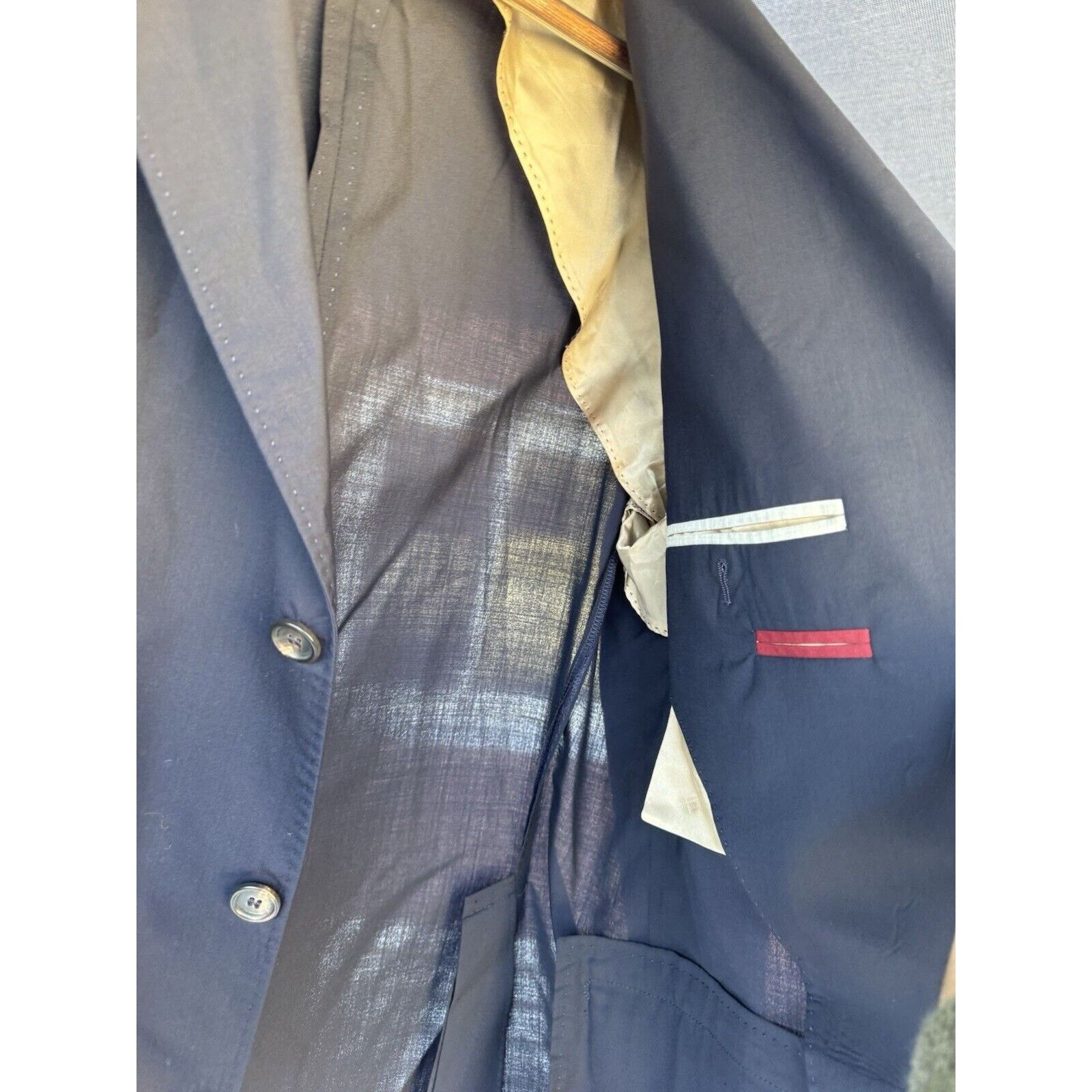 Brunello Cucinelli Brunello Cucinelli Navy Blue Wool Silk Blazer IT54/US 44 Size 44R - 9 Thumbnail