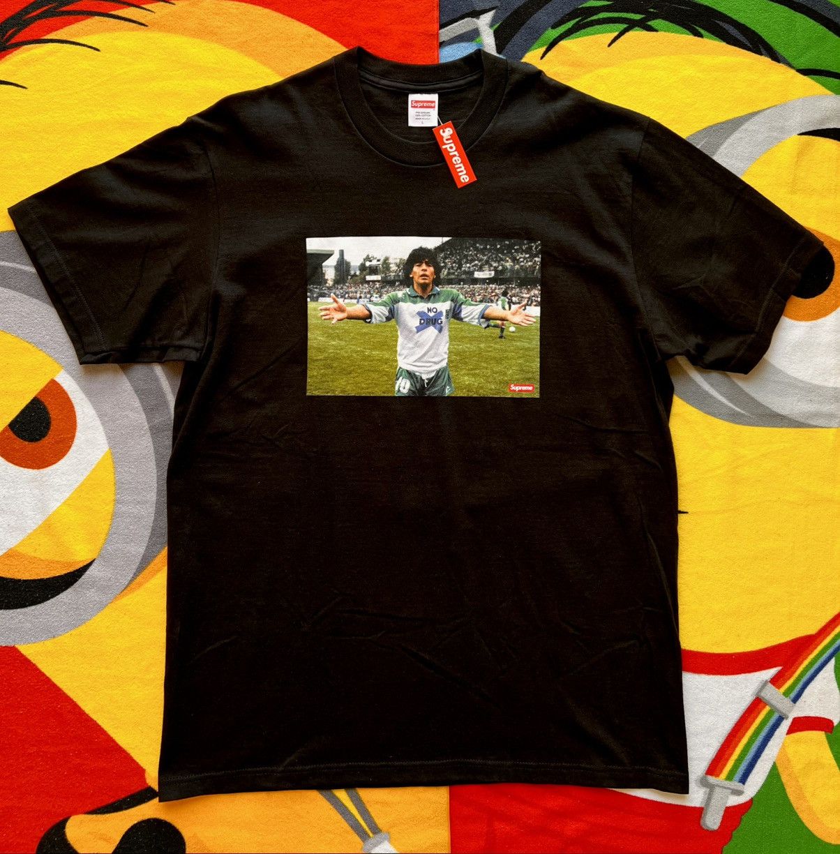 Supreme L Supreme Maradona Tee black T-shirt football diego no drugs Size US L / EU 52-54 / 3 - 2 Thumbnail