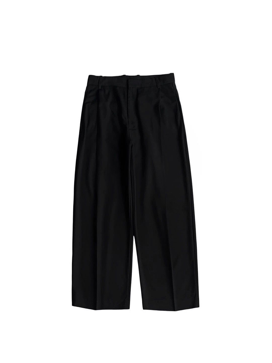 Japanese Brand Signature pleated wide leg trousers black loose fit pants Size US 32 / EU 48 - 1 Thumbnail