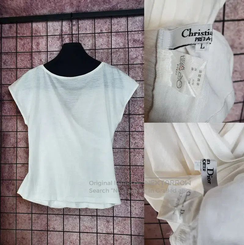 Dior Dior Summer White Linen Blend Short Sleeve Top . Size L / US 10 / IT 46 - 9 Thumbnail