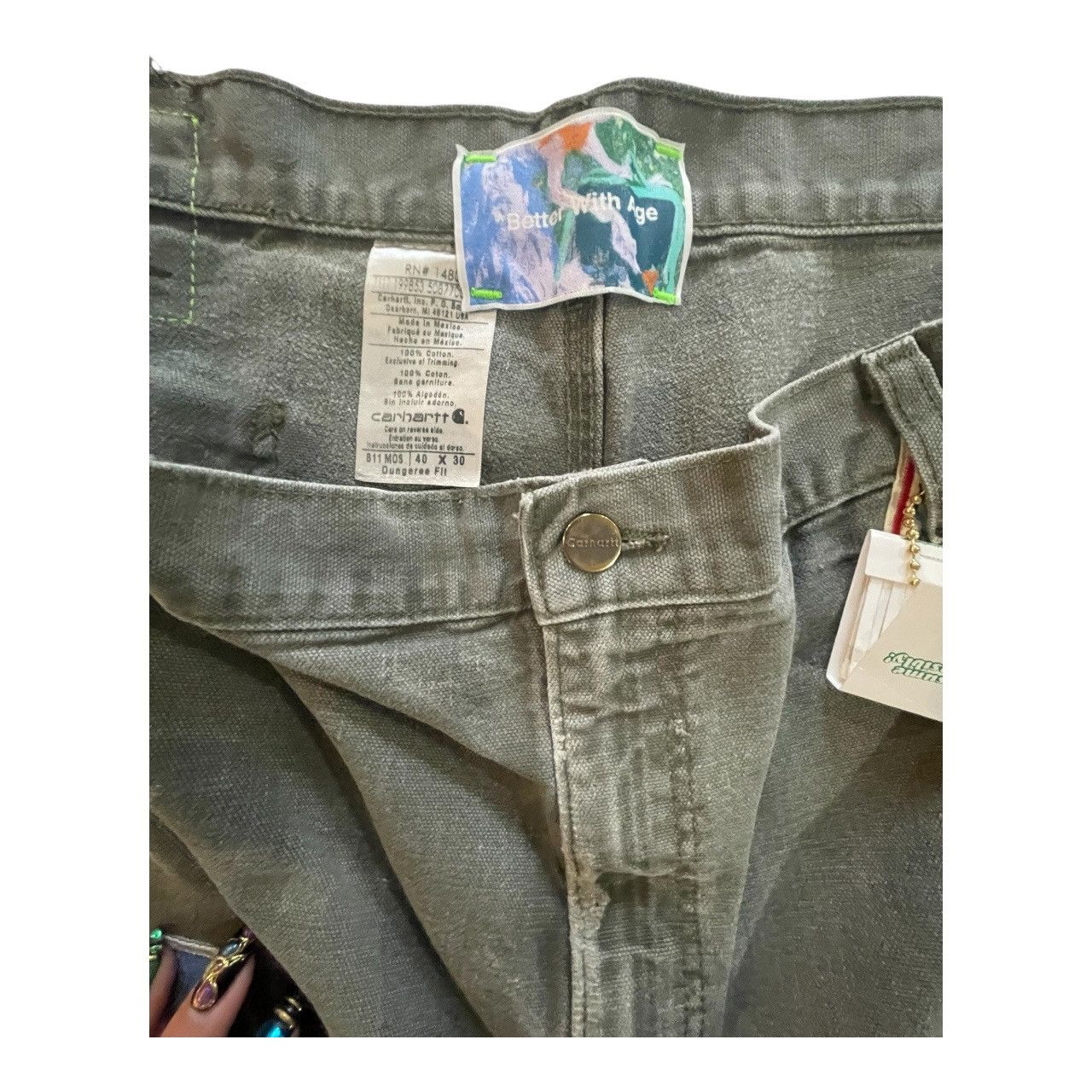 Better With Age Gentleman's Carhartt Carpenter Shorts- Grey - Size 40 Size US 40 / EU 56 - 3 Thumbnail