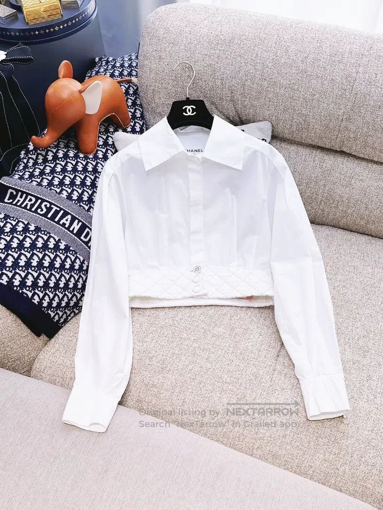 Chanel Chanel Cruise series white long-sleeved short diamond chec Size XXS / US 00 / IT 34 - 1 Thumbnail