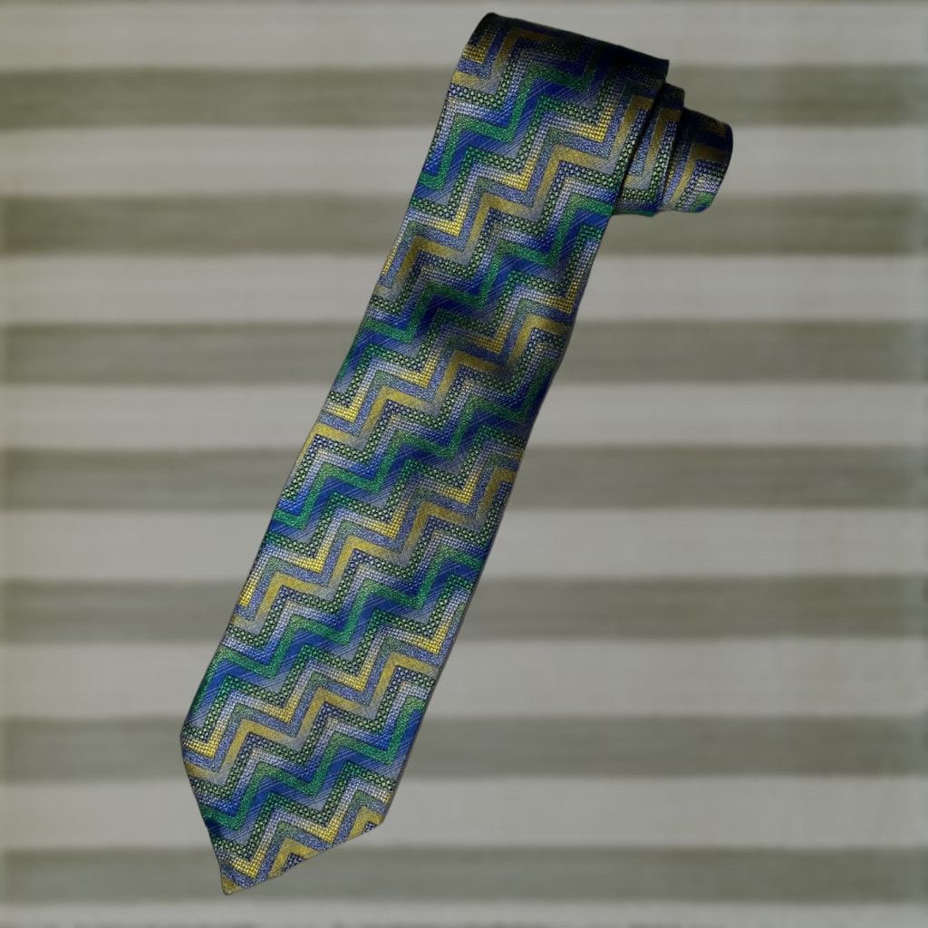 Missoni VINTAGE Missoni Men’s Cravatte Silk Tie Zig Zag Pattern Hand Made in Italy Size ONE SIZE - 1 Thumbnail