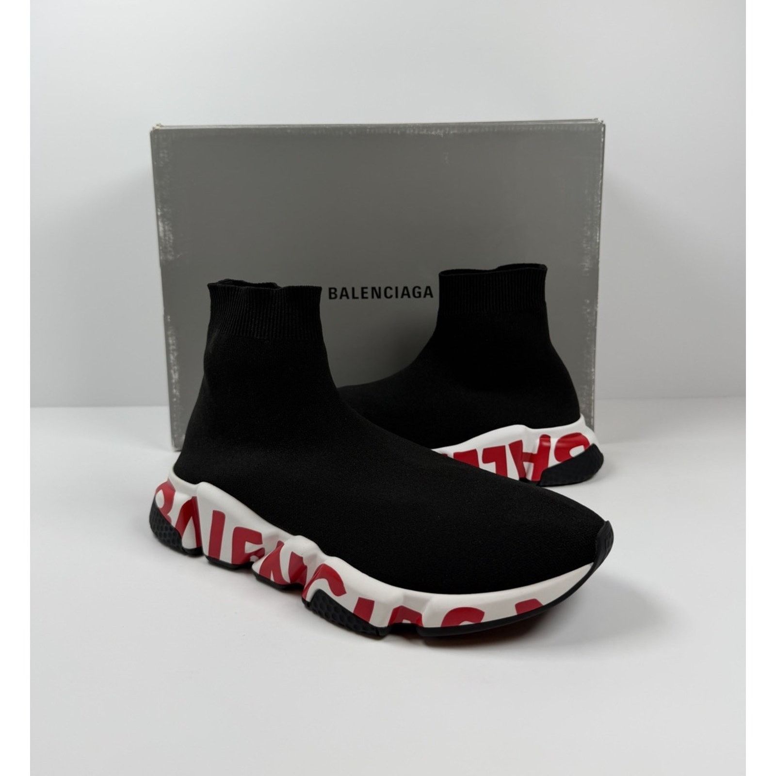Balenciaga Size 41EU/8US - Balenciaga Speed Black Red Graffiti NEW! Size US 8 / EU 41 - 2 Thumbnail