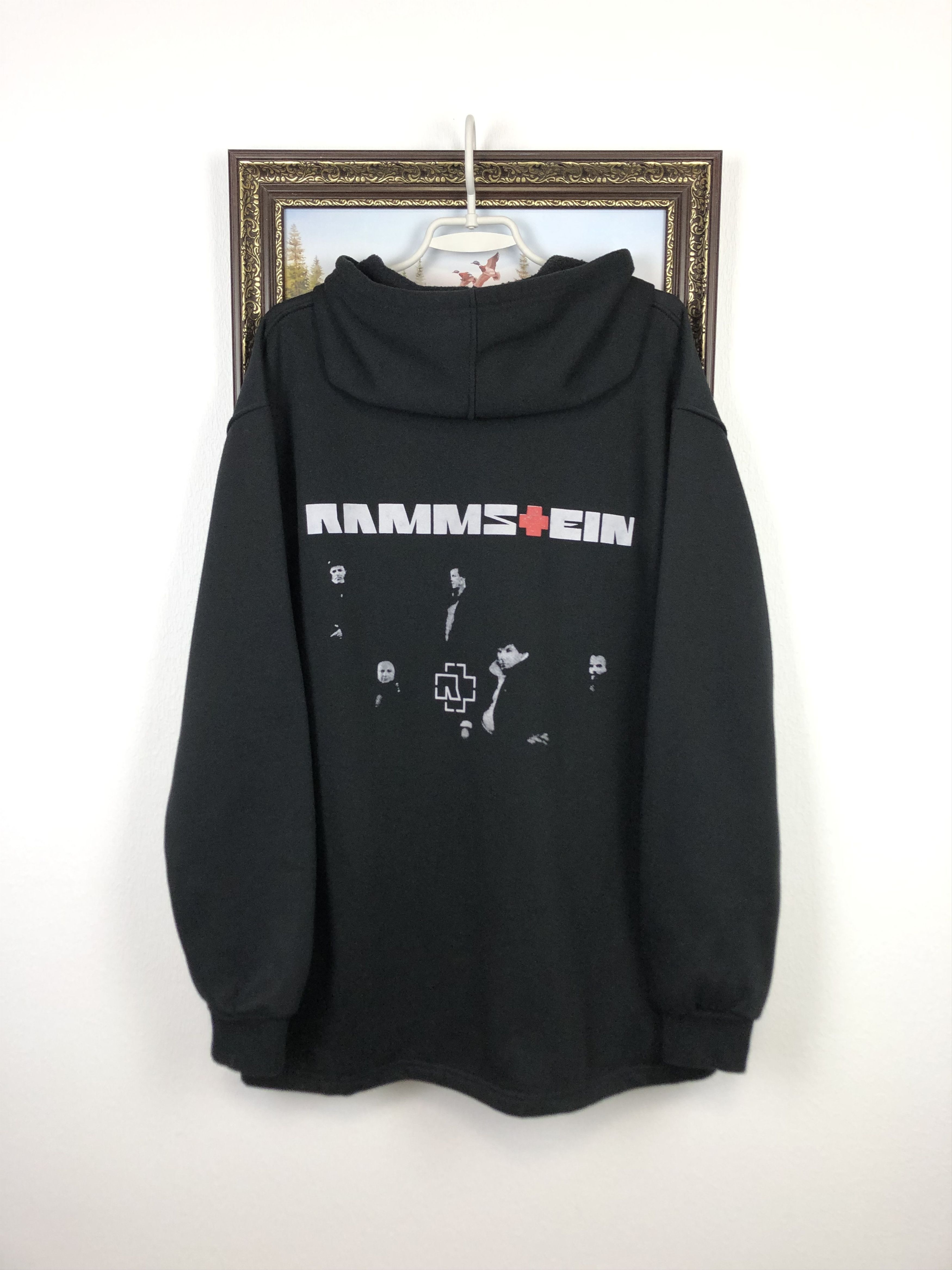 Band Tees Vintage Rammstein Band Hoodie Mens Black Over Print Jacket Size US XXL / EU 58 / 5 - 7 Thumbnail