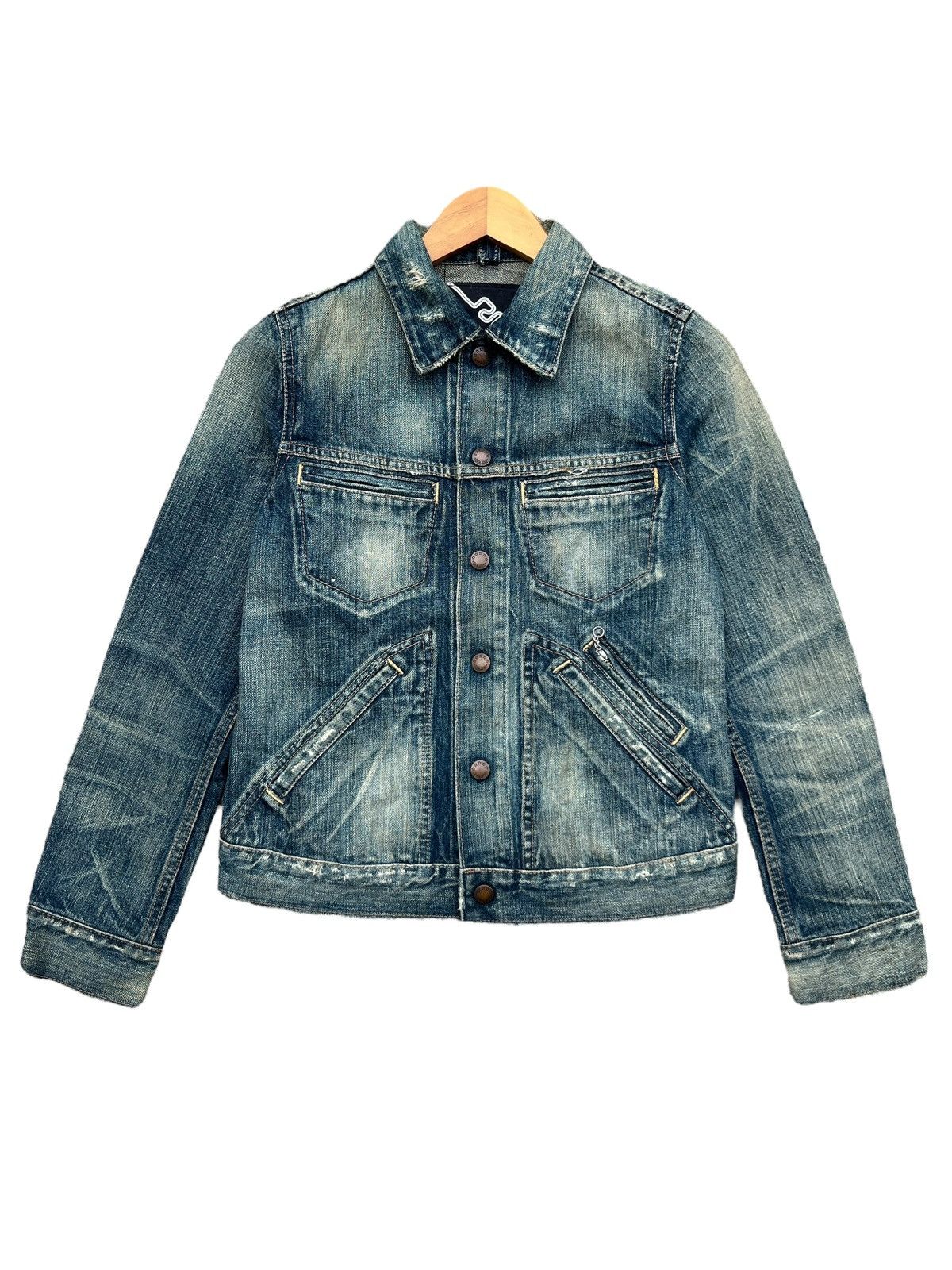 Japanese Brand RNA Japan Distressed Mudwash Denim Jacket Size S / US 4 / IT 40 - 1 Thumbnail