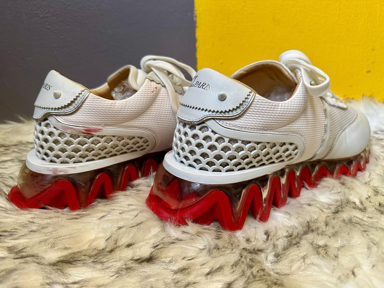 Christian Louboutin Authentic Christian Loboutin Loubishark Bianco Sneakers Size US 10 / EU 43 - 4 Thumbnail