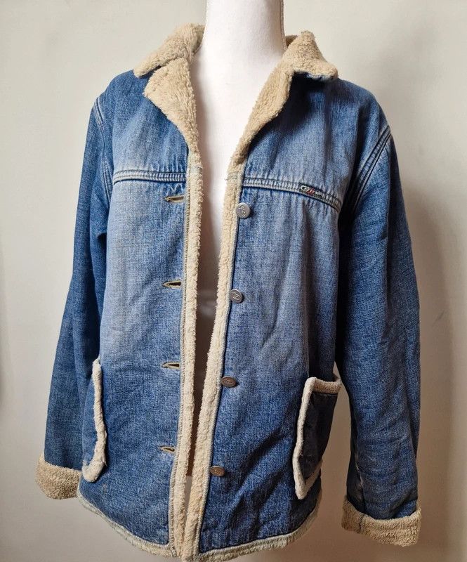 Japanese Brand Vintage denim sherpa jacket 90s 80s Avant garde archive Size XL / US 12-14 / IT 48-50 - 4 Thumbnail