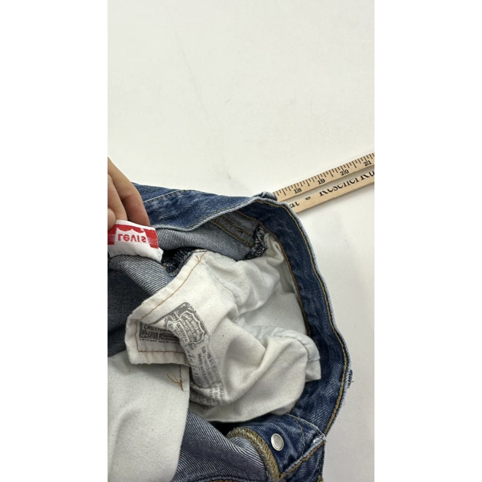 Levi's VINTAGE Levi’s 501 Jeans Men 35x28 Blue Button Jeans Straight Regular 35 Inseam 28 Cotton Denim Bohemian City Festival Grunge Hipster USA Mens Size US 35 - 6 Thumbnail