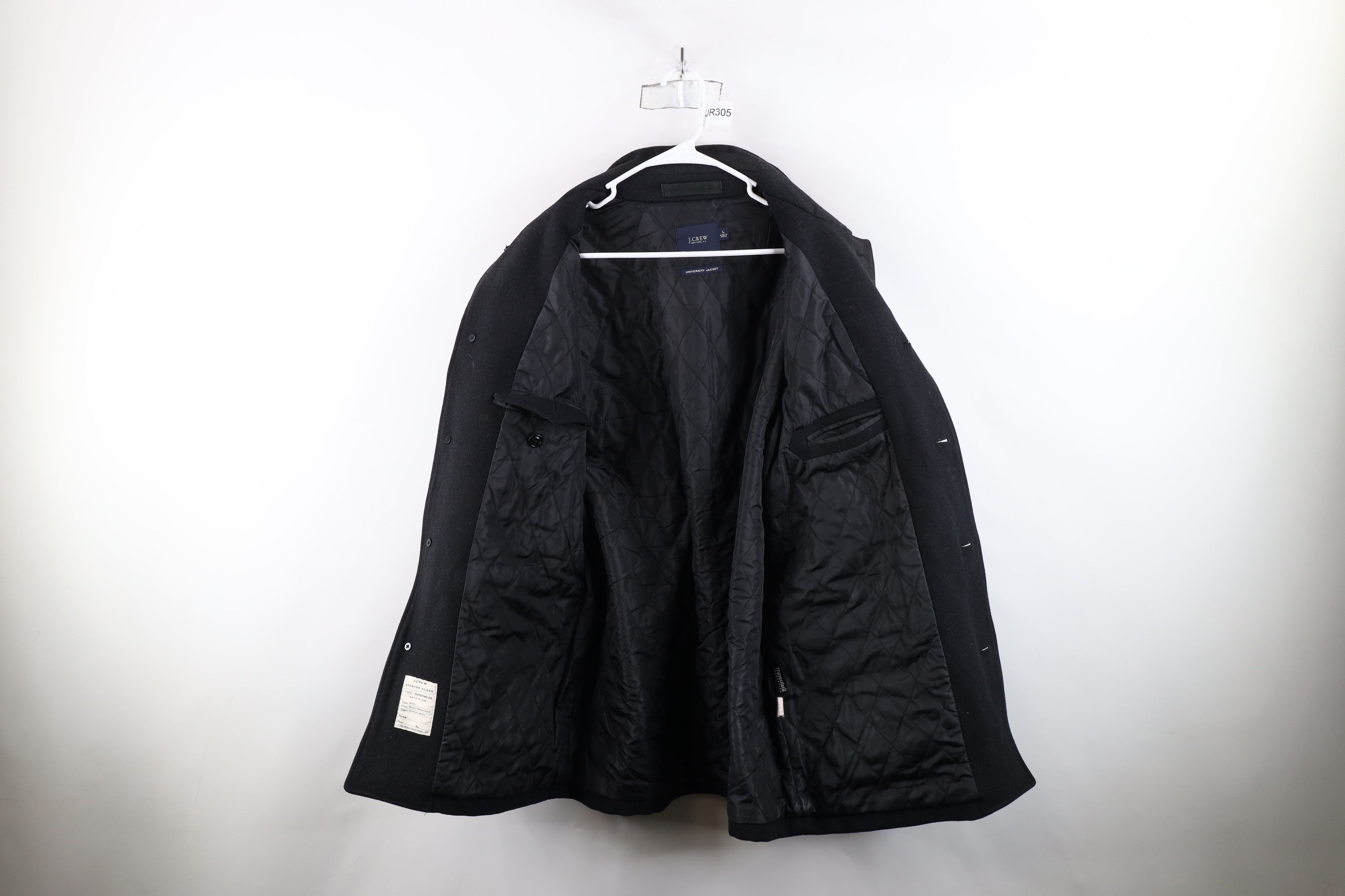 J.Crew J Crew Quilt Lined Wool University Jacket Coat Black Size US L / EU 52-54 / 3 - 12 Thumbnail