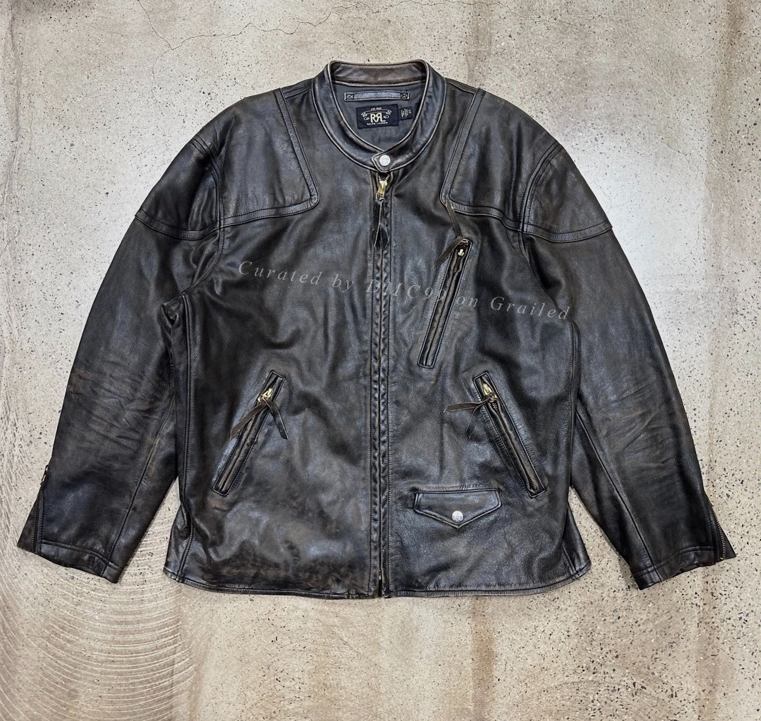 RRL Ralph Lauren Ralph Lauren RRL Motorcycle Leather Jacket Size US XL / EU 56 / 4 - 1 Thumbnail