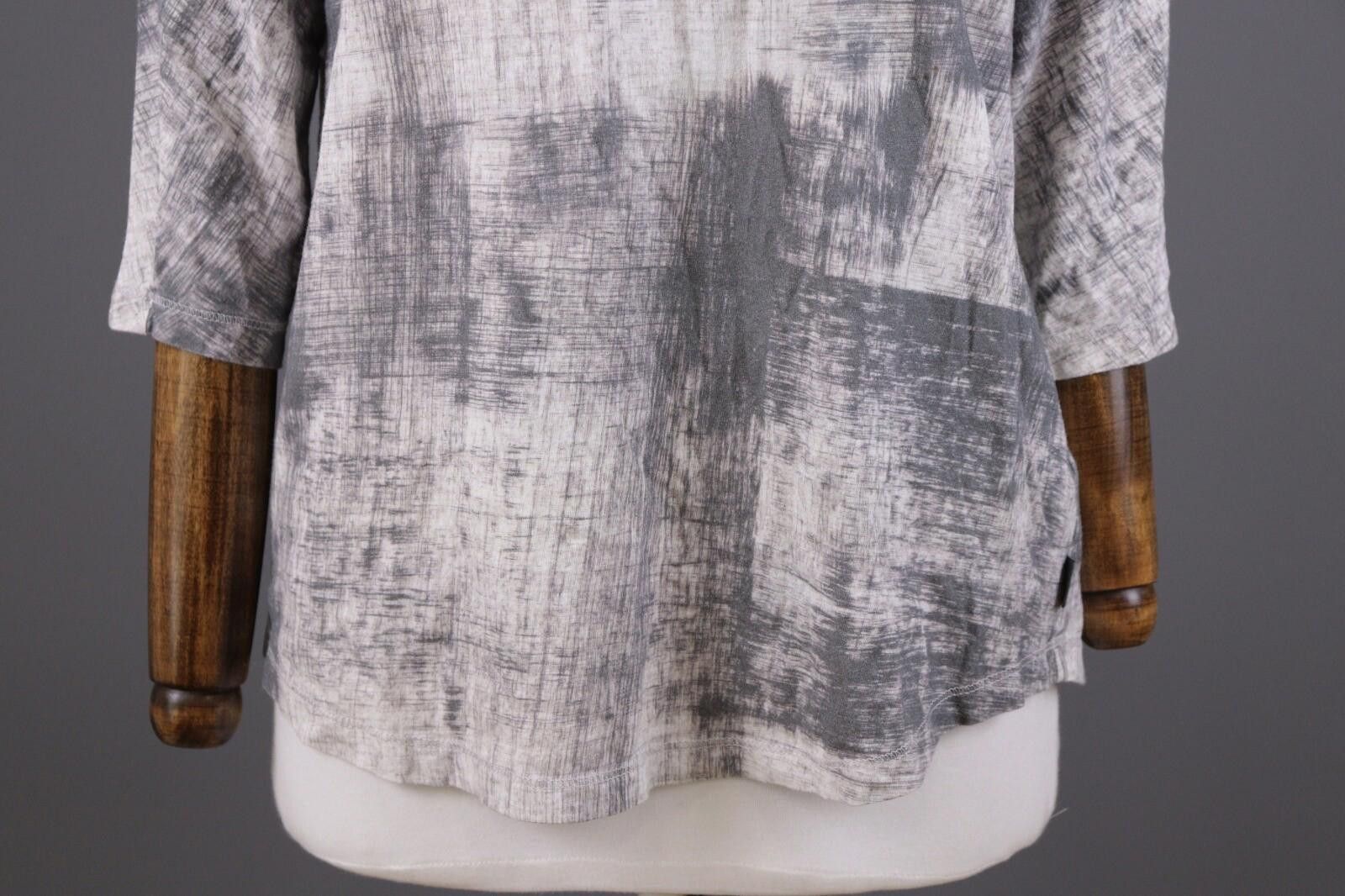 Oscar De La Renta Oska Gray Printed 3/4 Sleeve Top Shirt Size 1 / S Size M / US 6-8 / IT 42-44 - 3 Thumbnail