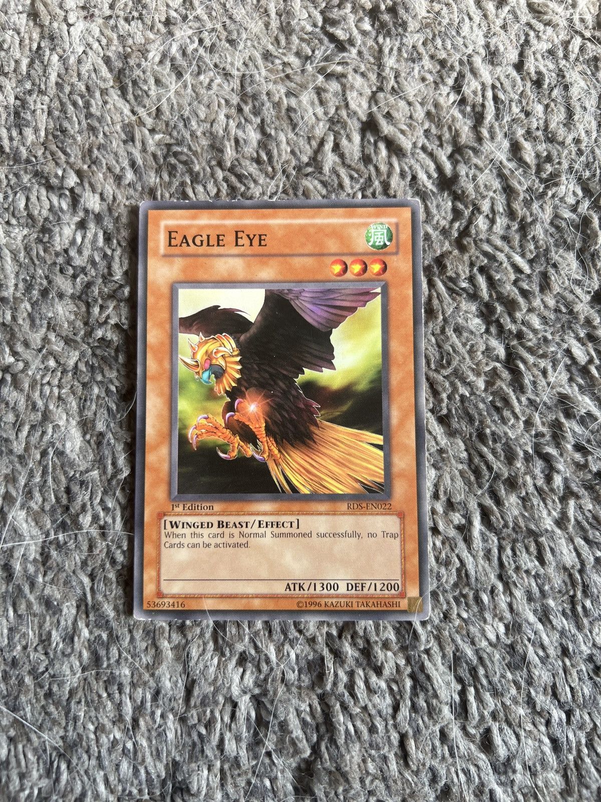 Vintage 1996 Konami Yu-Gi-Oh! Eagle Eye Card Size ONE SIZE - 1 Thumbnail
