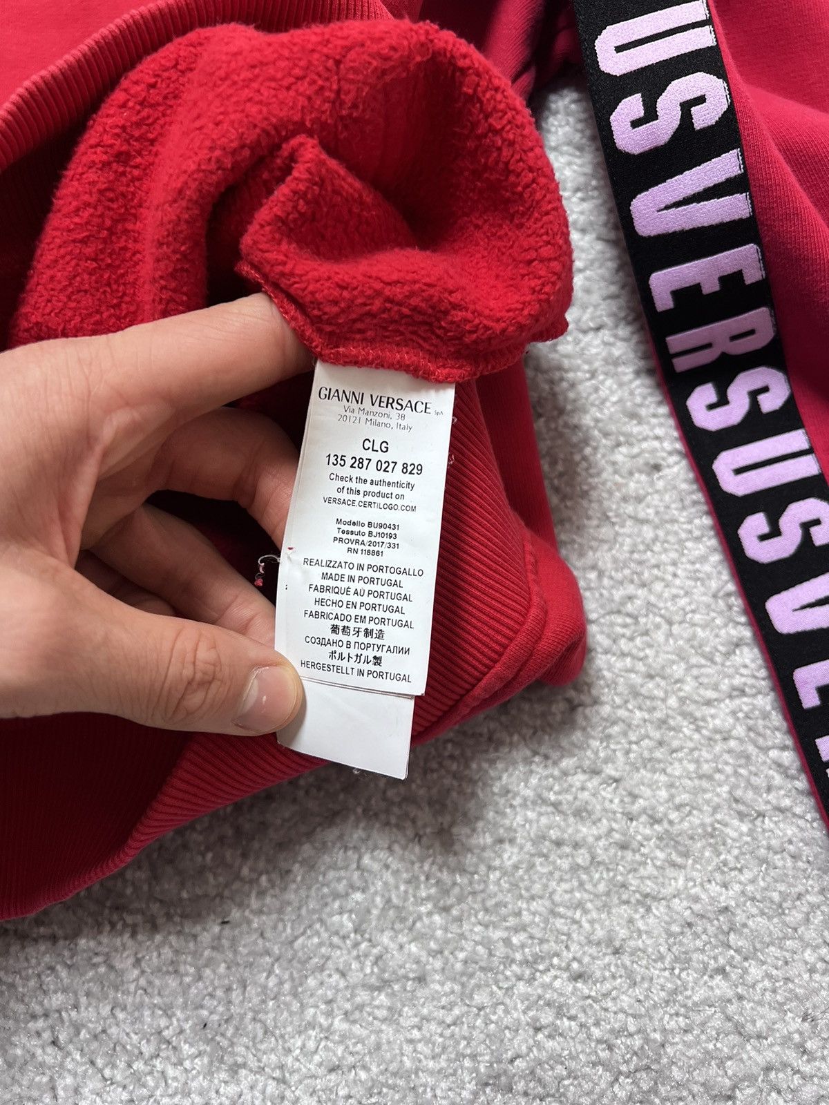Versus Versace Versace Versus Red Lampas Hoodie Size M Size US M / EU 48-50 / 2 - 8 Thumbnail