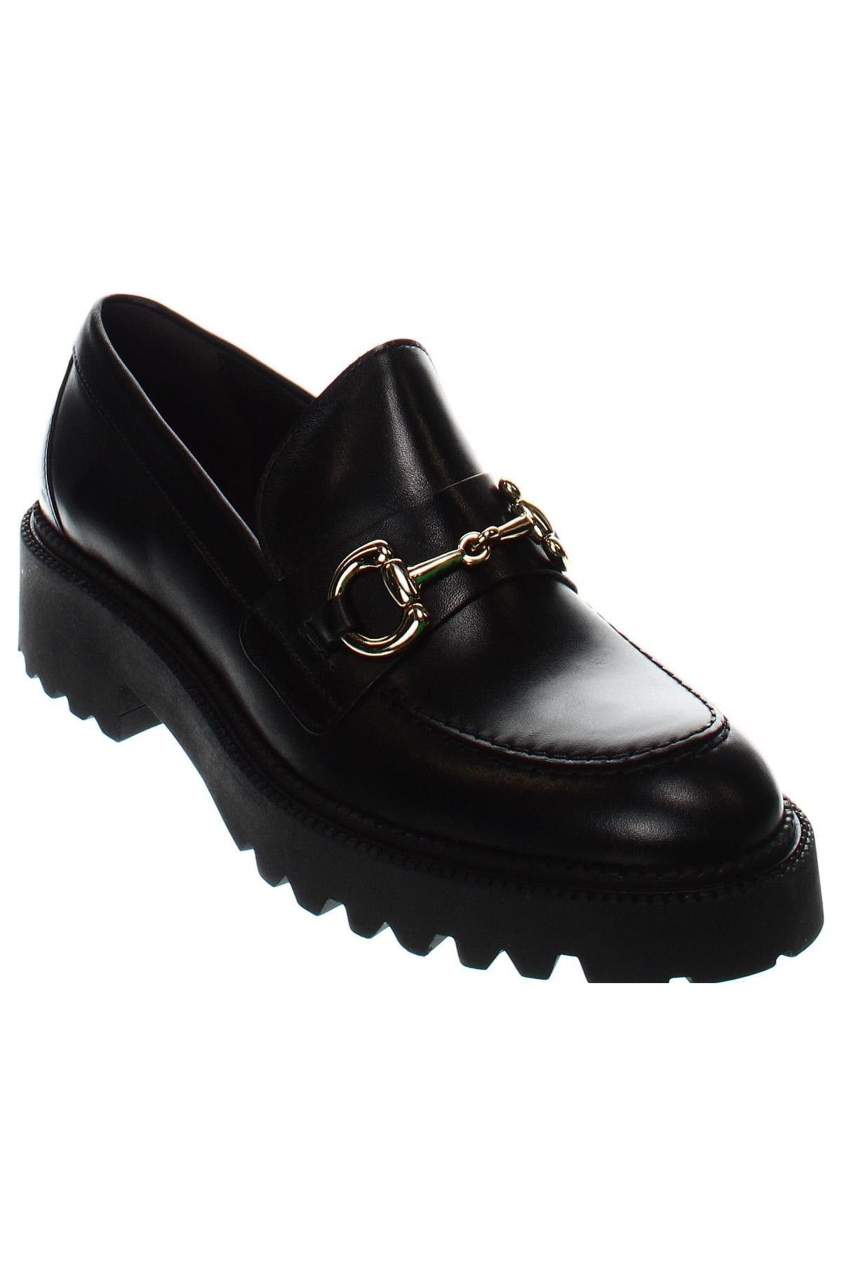 Billi Bi Black Leather Loafer Flats Size US 10 / IT 40 - 2 Thumbnail