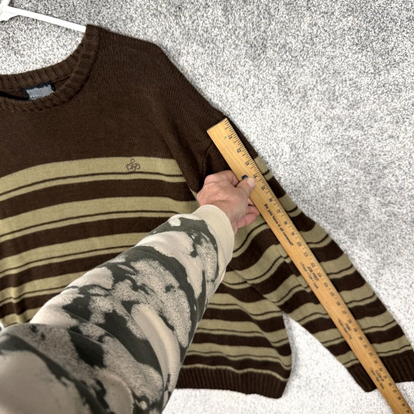 Southpole VINTAGE Southpole Sweater Shirt Mens 6XL Brown Tan Striped Crew Neck Knit Hip Hop Streetwear Y2K Grunge 90s Size US XXL / EU 58 / 5 - 3 Thumbnail