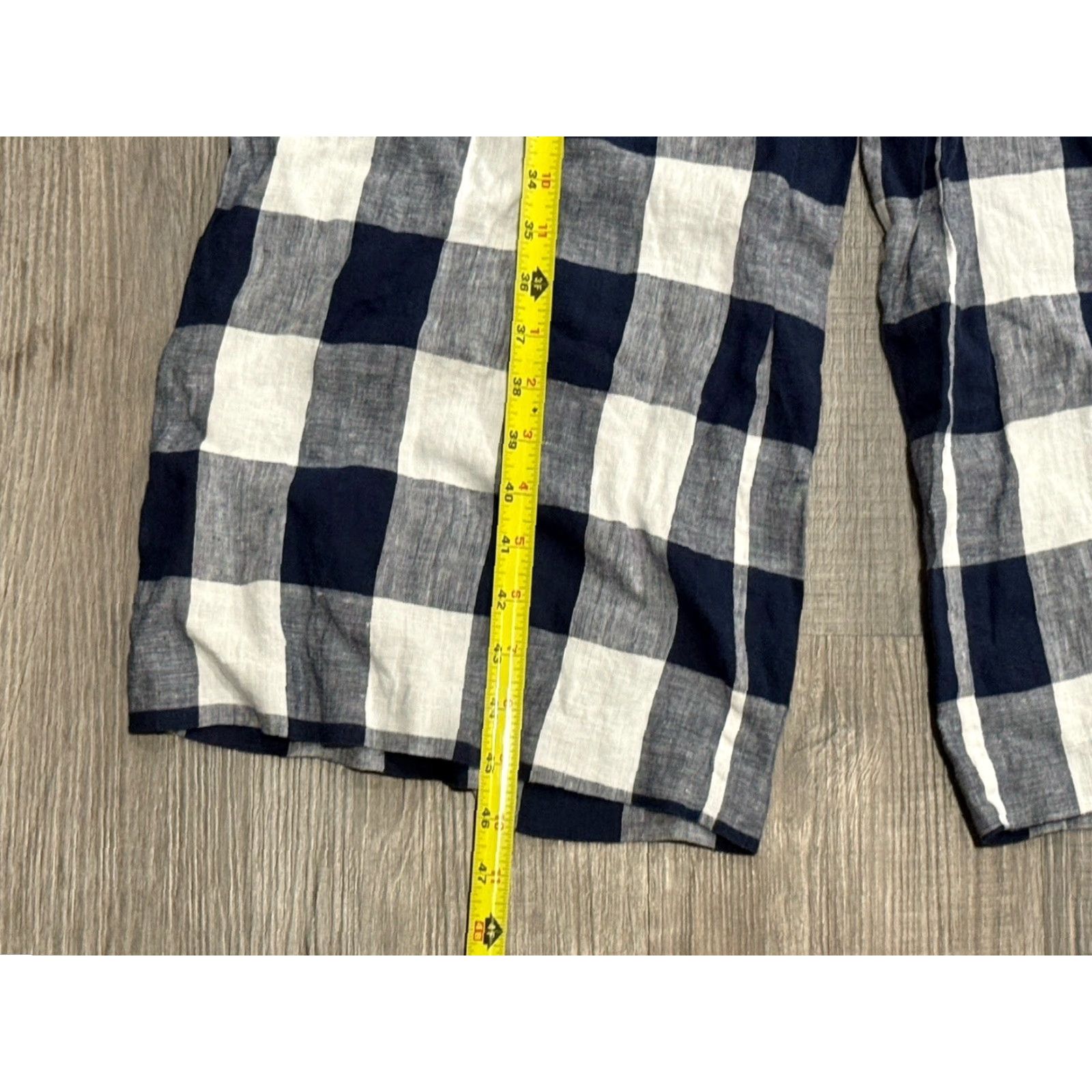J.Crew VINTAGE J. CREW Gingham Women's Jumpsuit Size 2 Linen Navy/White One-Piece Size 26" / US 2 / IT 38 - 3 Thumbnail