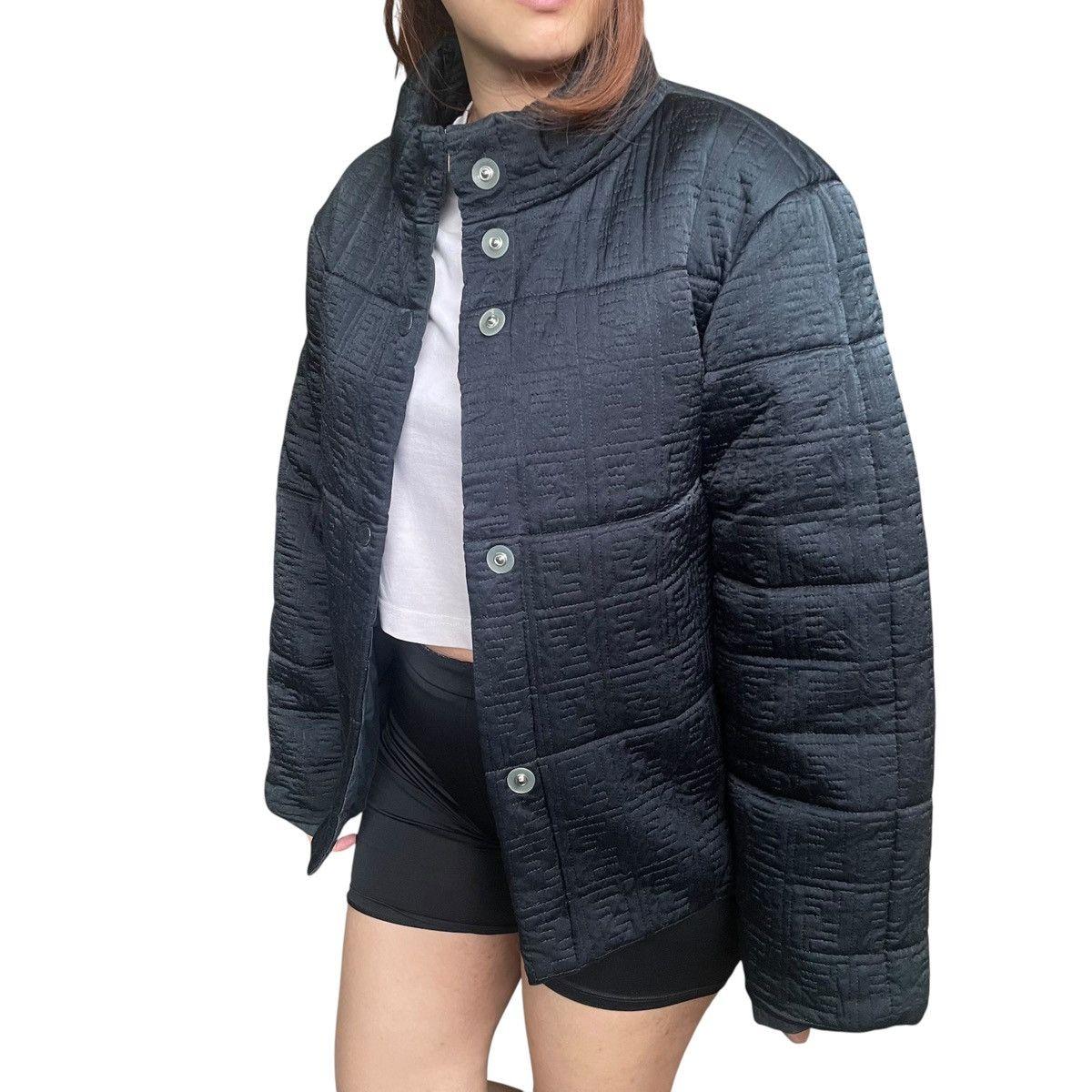 Fendi Vintage Fendi Quilted Monogram Puffer Jacket Size M / US 6-8 / IT 42-44 - 1 Thumbnail