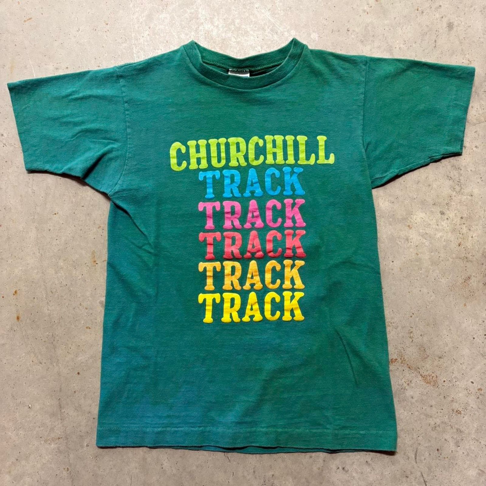 Champion × Vintage Crazy Vintage 70s Champion Blue Bar Churchill Track T Shirt Size US S / EU 44-46 / 1 - 1 Thumbnail