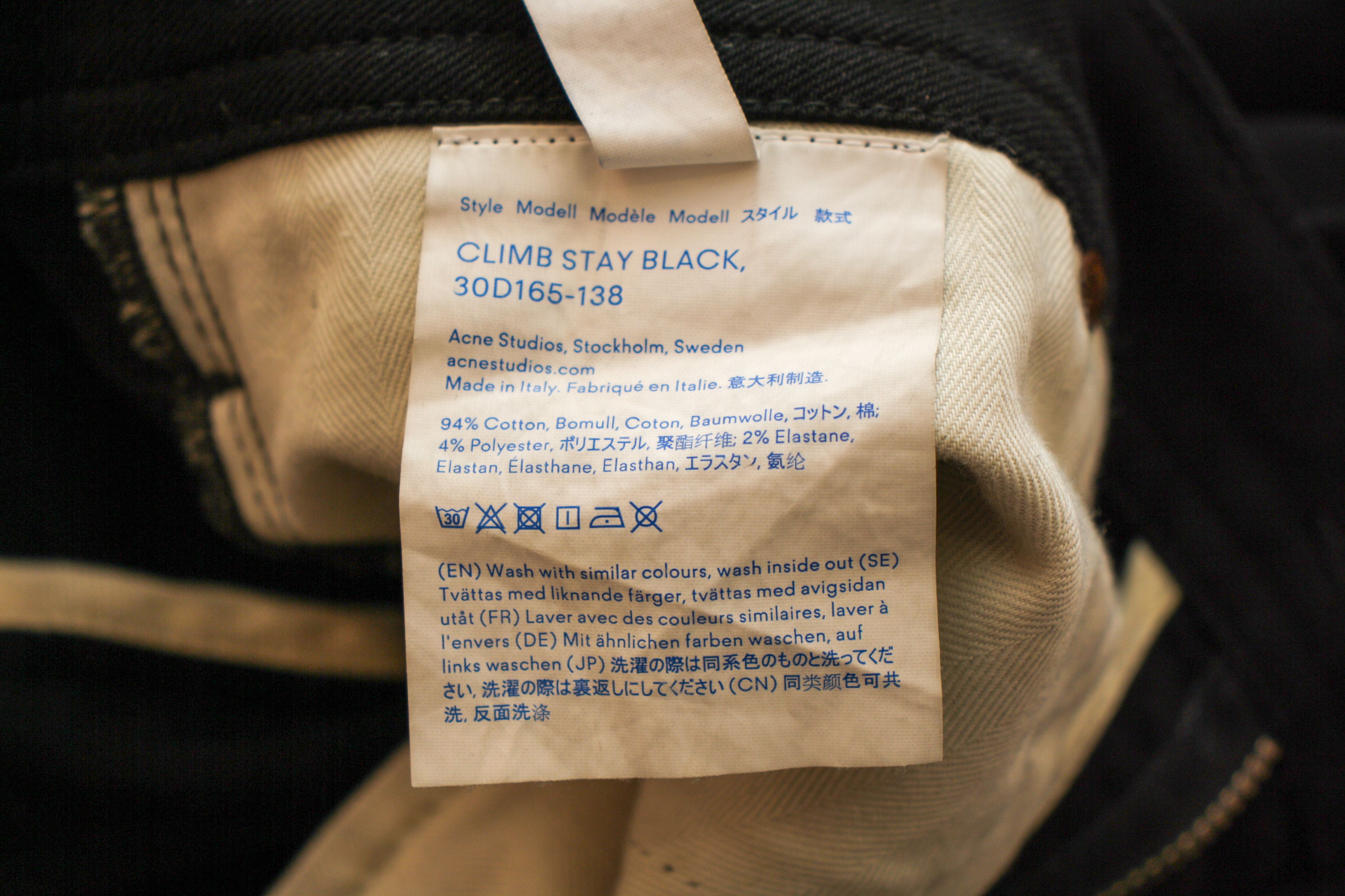 Acne Studios RRP $220 Acne Studios Climb Stay Black Jeans Size 32" / US 10 / IT 46 - 11 Thumbnail
