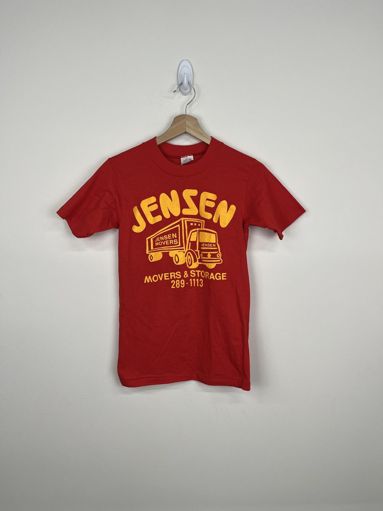 image of Vintage 1980's Jensen Movers And Storage Tee in Red, Men's (Size Small)