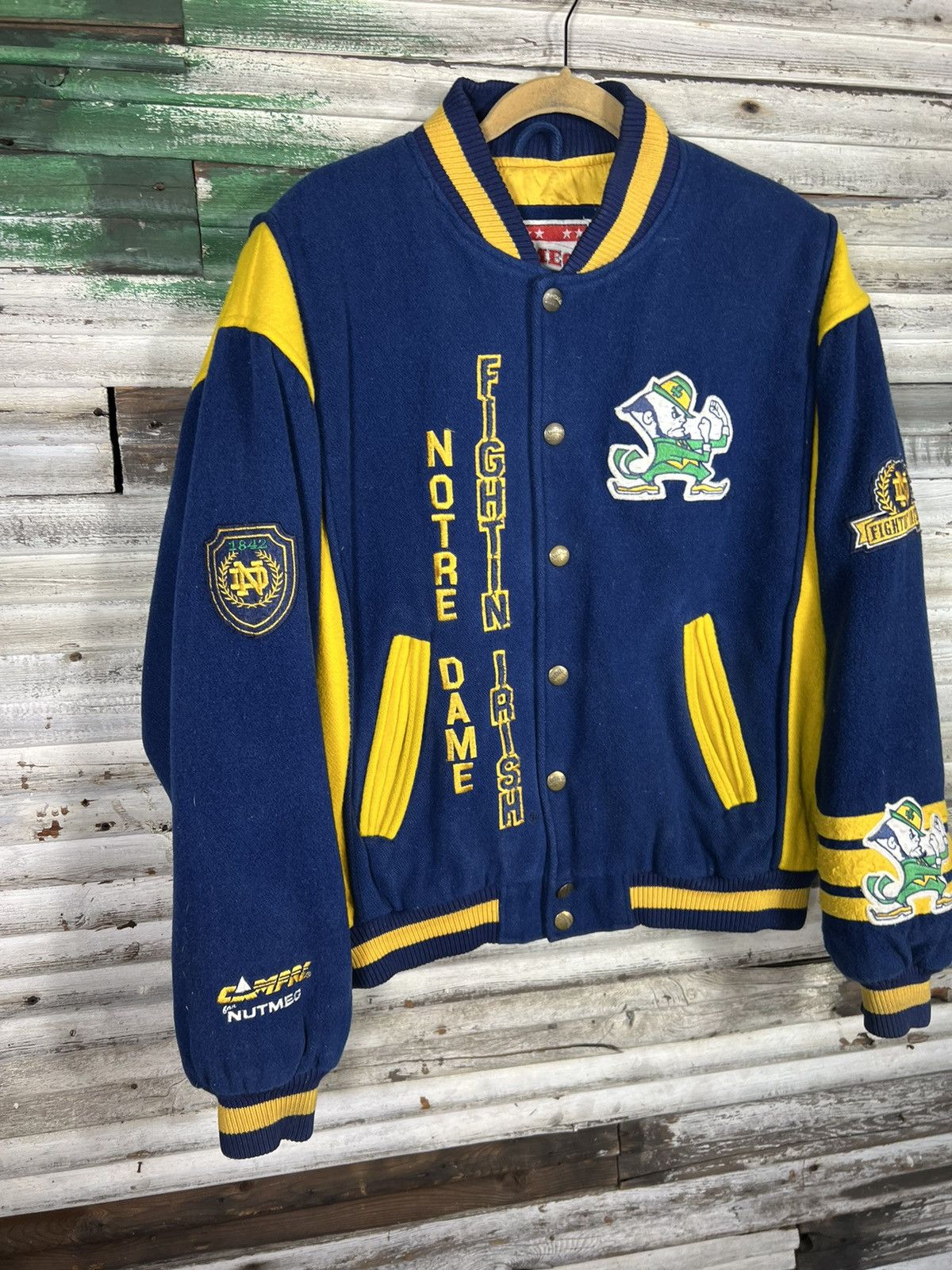 Vintage Notre Dame Varsity Jacket deals