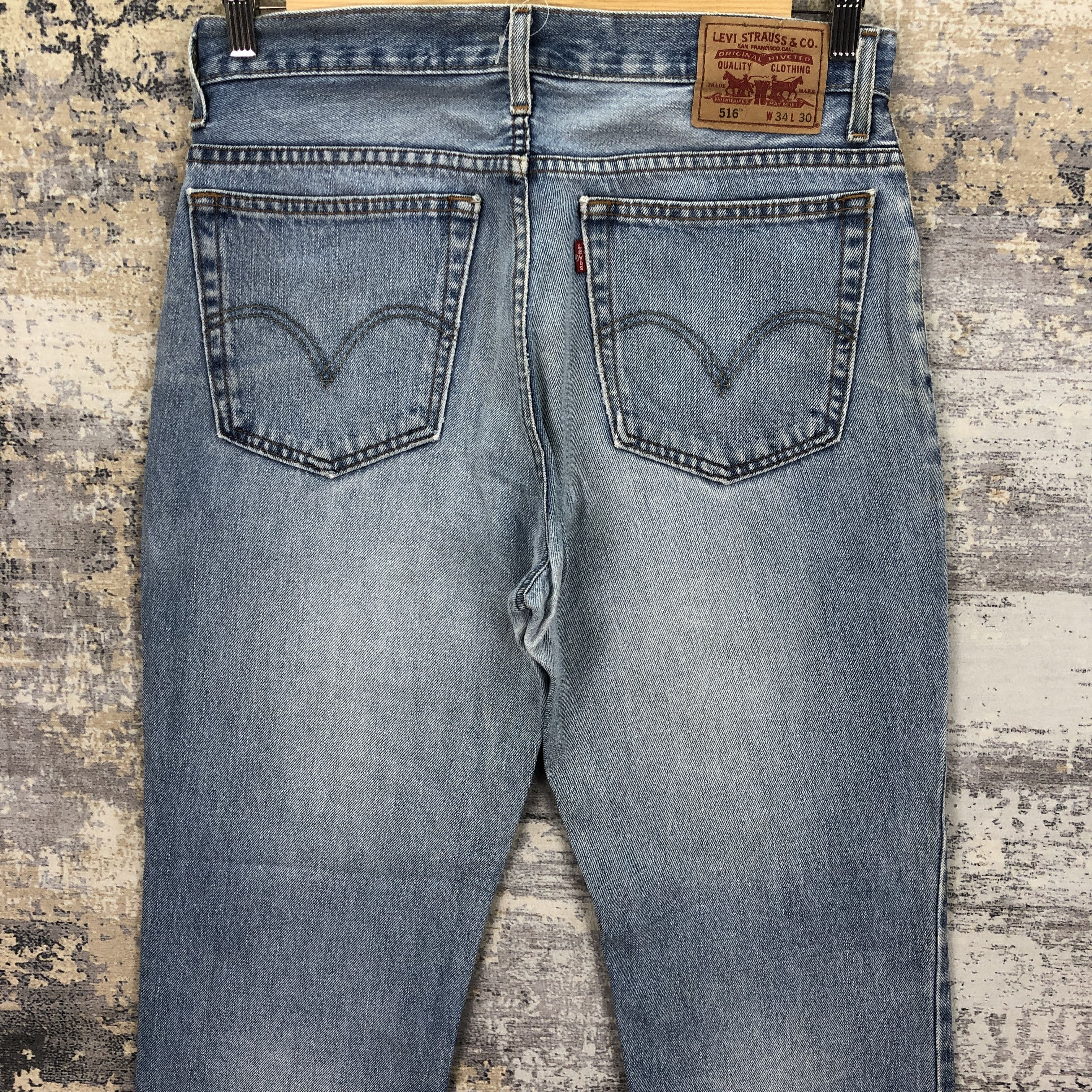 Vintage Levis 516 Jeans Levi's Sun Faded Light Wash Denim