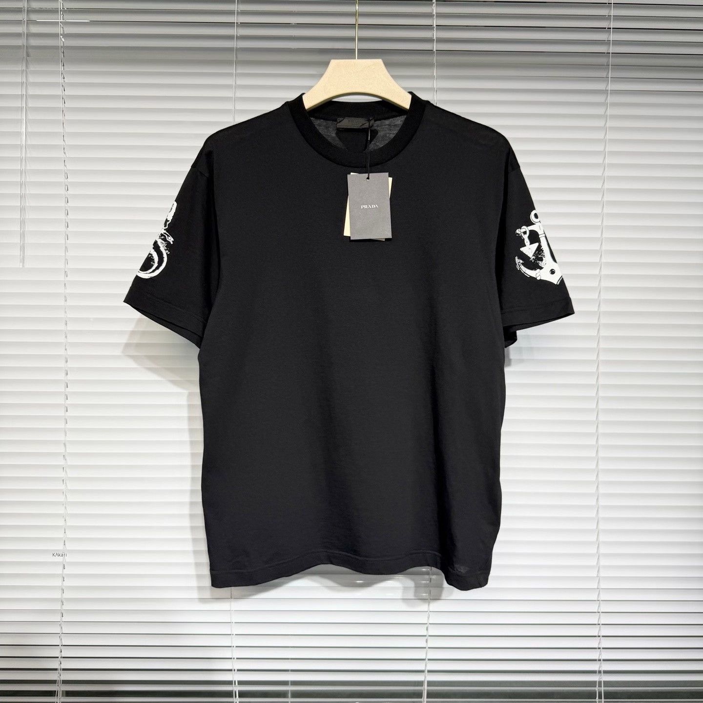 Prada Prada Black Mermaid Anchor Print T-shirt Size US M / EU 48-50 / 2 - 1 Thumbnail