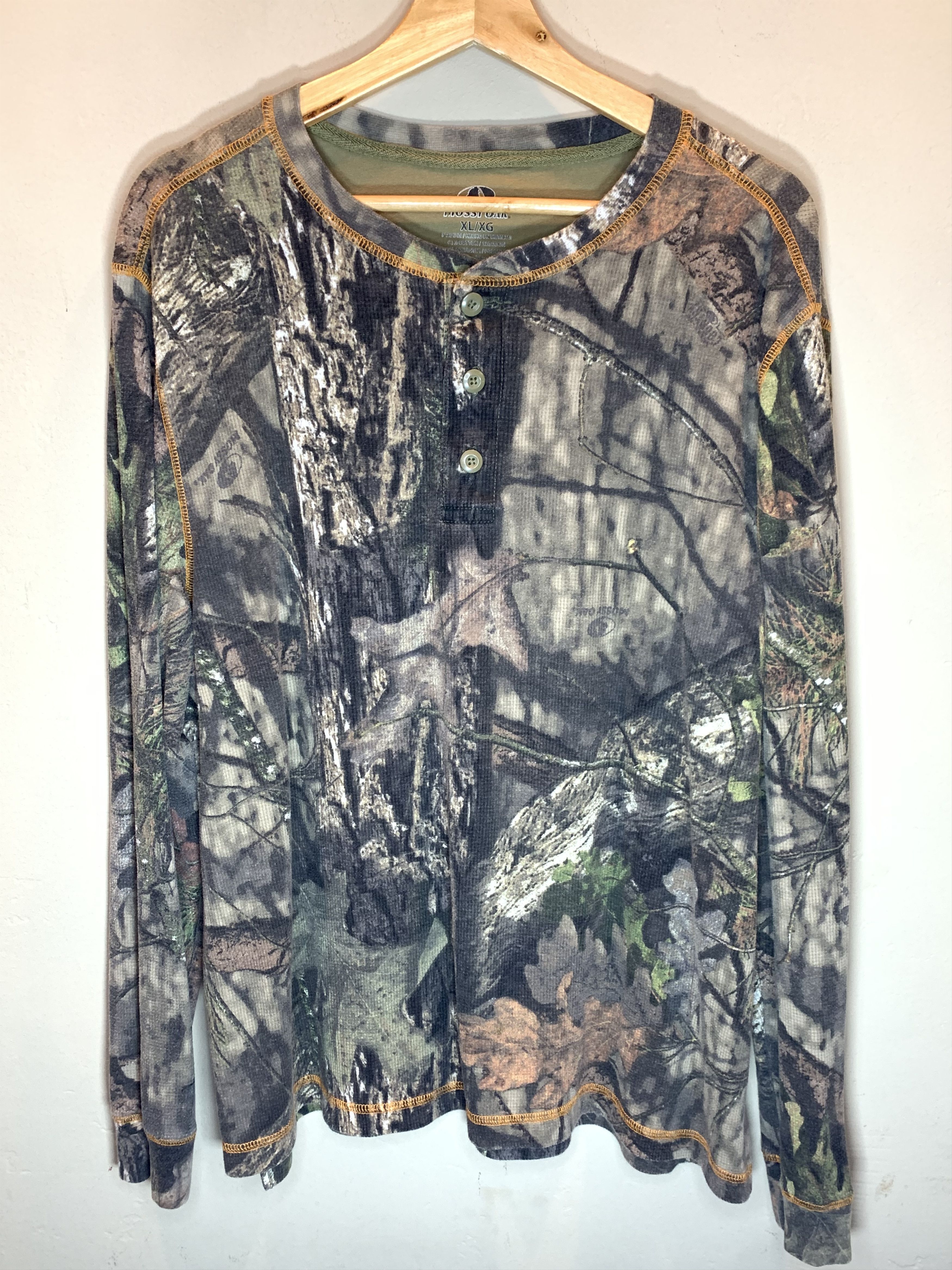 Mossy Oaks *RARE* Vintage Mossy Oak Camo Knit Henley Long Sleeve Shirt Size US XL / EU 56 / 4 - 1 Thumbnail